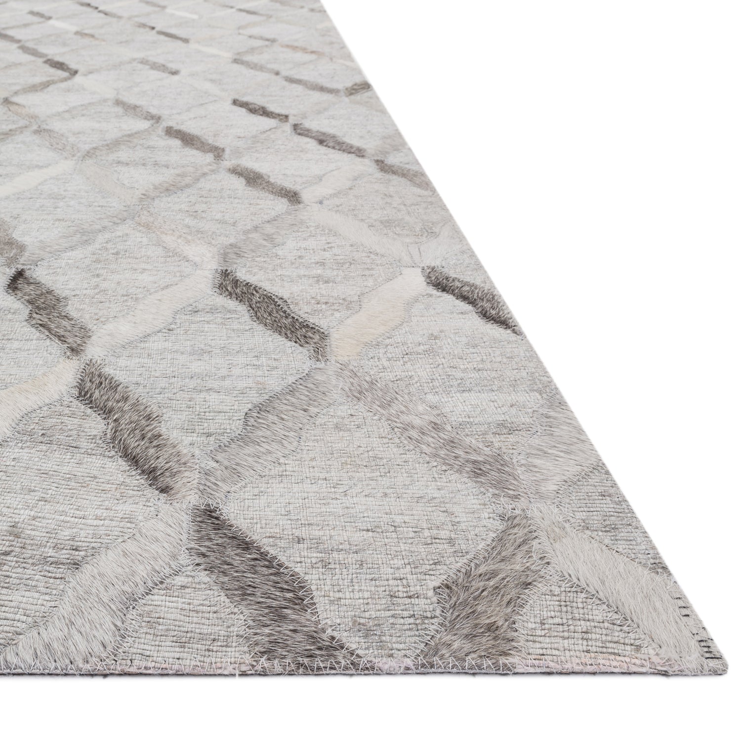 Loloi Dorado Lattice Hand Stitched Leather Rug