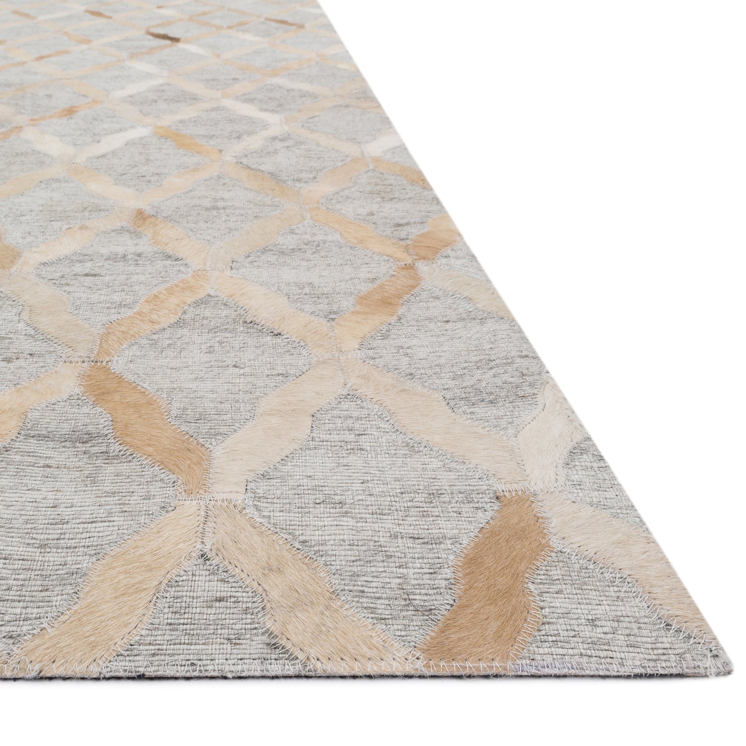 Loloi Dorado Lattice Hand Stitched Leather Rug