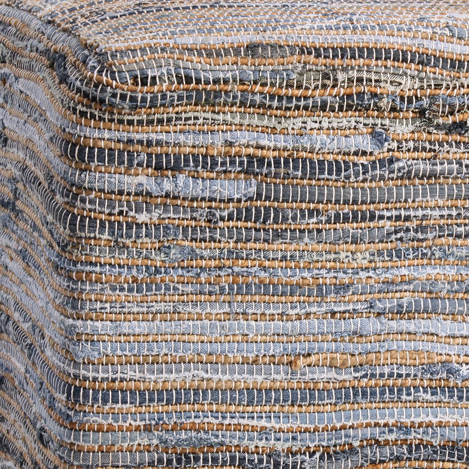 Frisco Handwoven Square Pouf