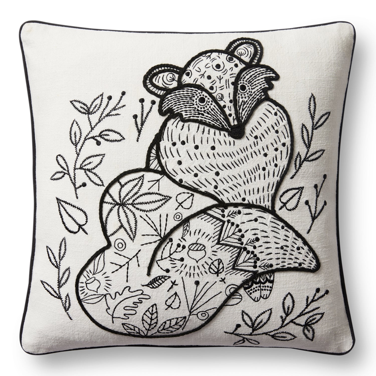 Loloi Town Fox Black/Natural Throw Pillow Set of 2