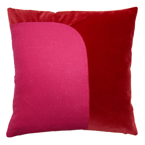 Square Feathers Felix Red Fuchsia Throw Pillow