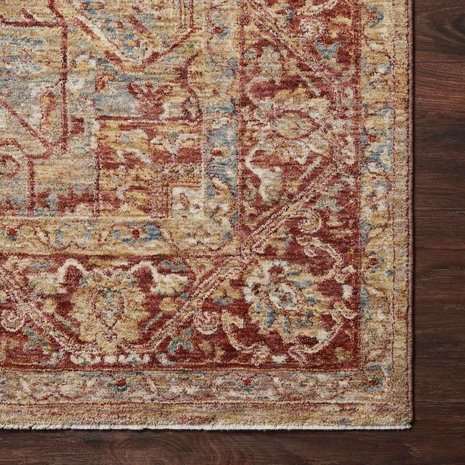 Loloi Gaia Gold/Brick Power Loomed Rug