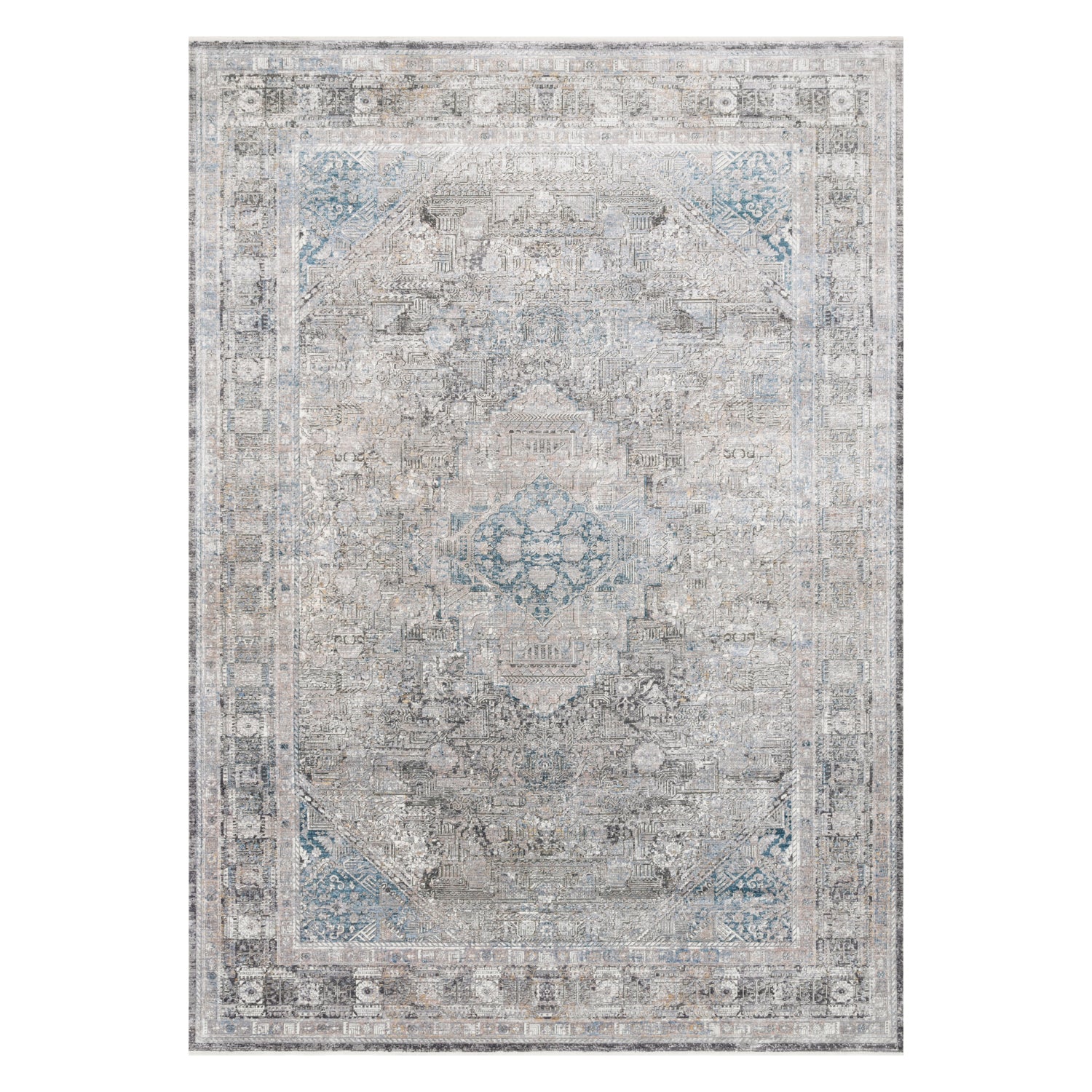 Loloi Gemma Silver/Blue Power Loomed Rug