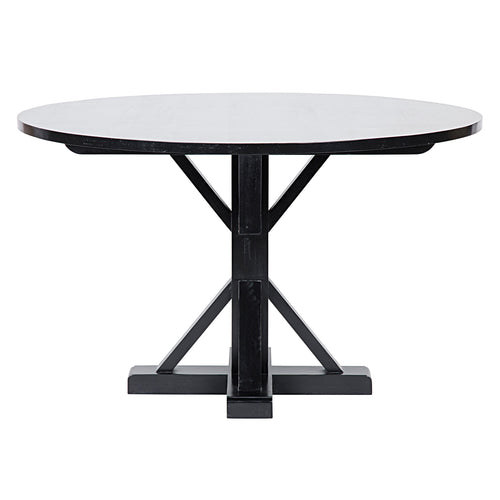 Noir Criss Cross Round Dining Table