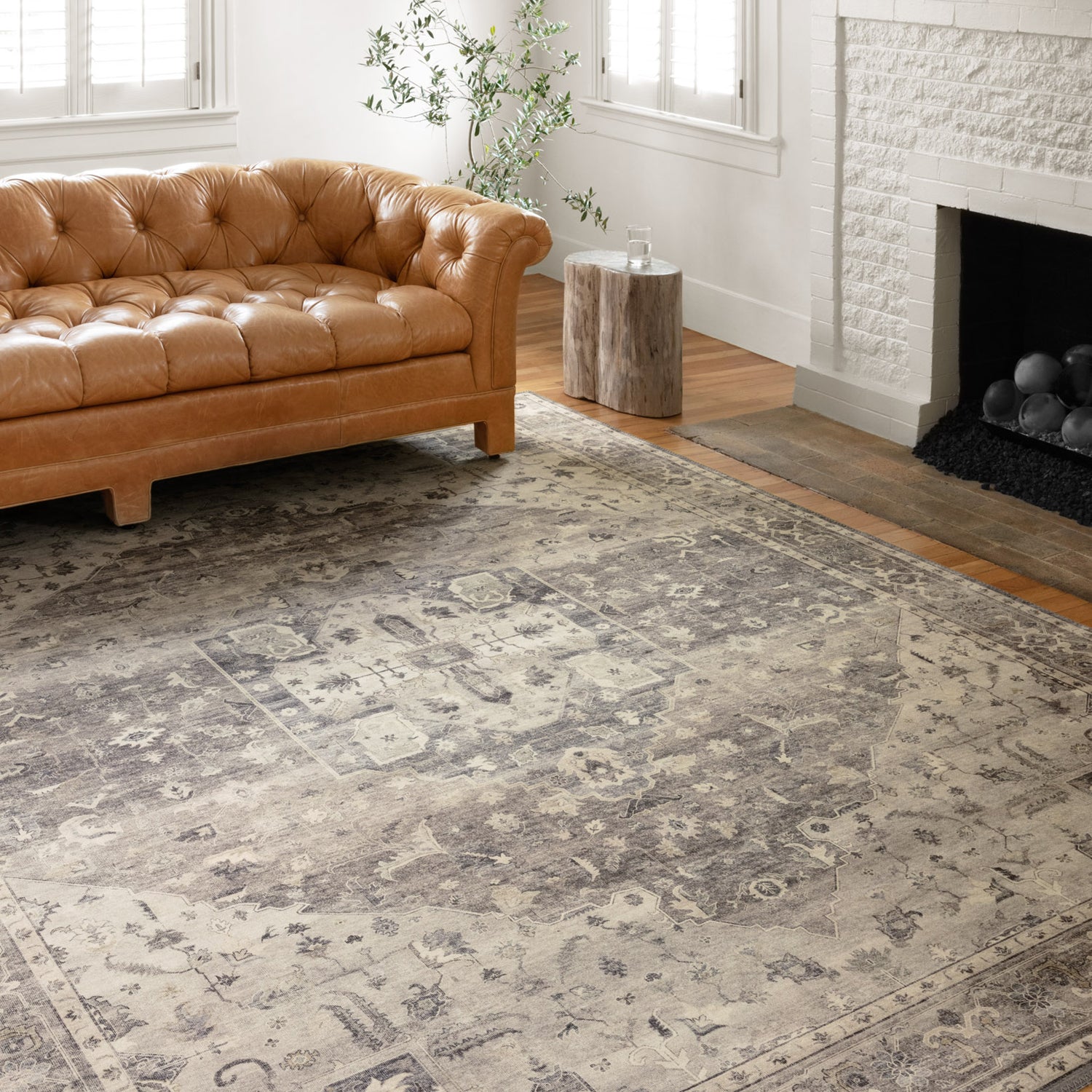 Loloi Hathaway Steel/Ivory Power Loomed Rug