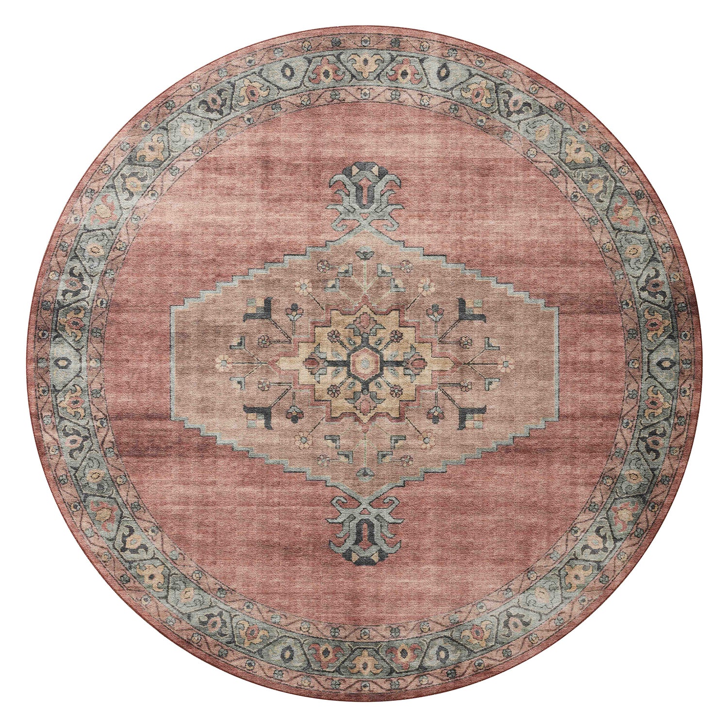 Loloi Heidi Spice/Aqua Power Loomed Rug