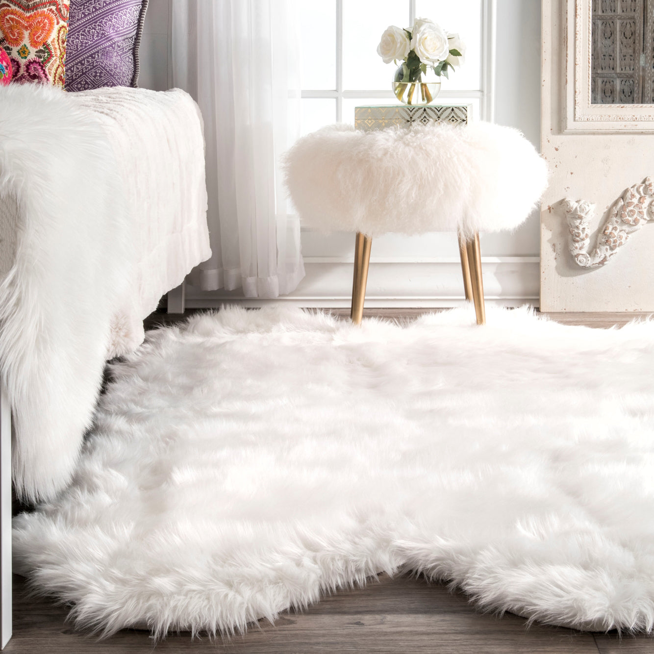 Roosevelt Small Faux Sheepskin Shag Rug