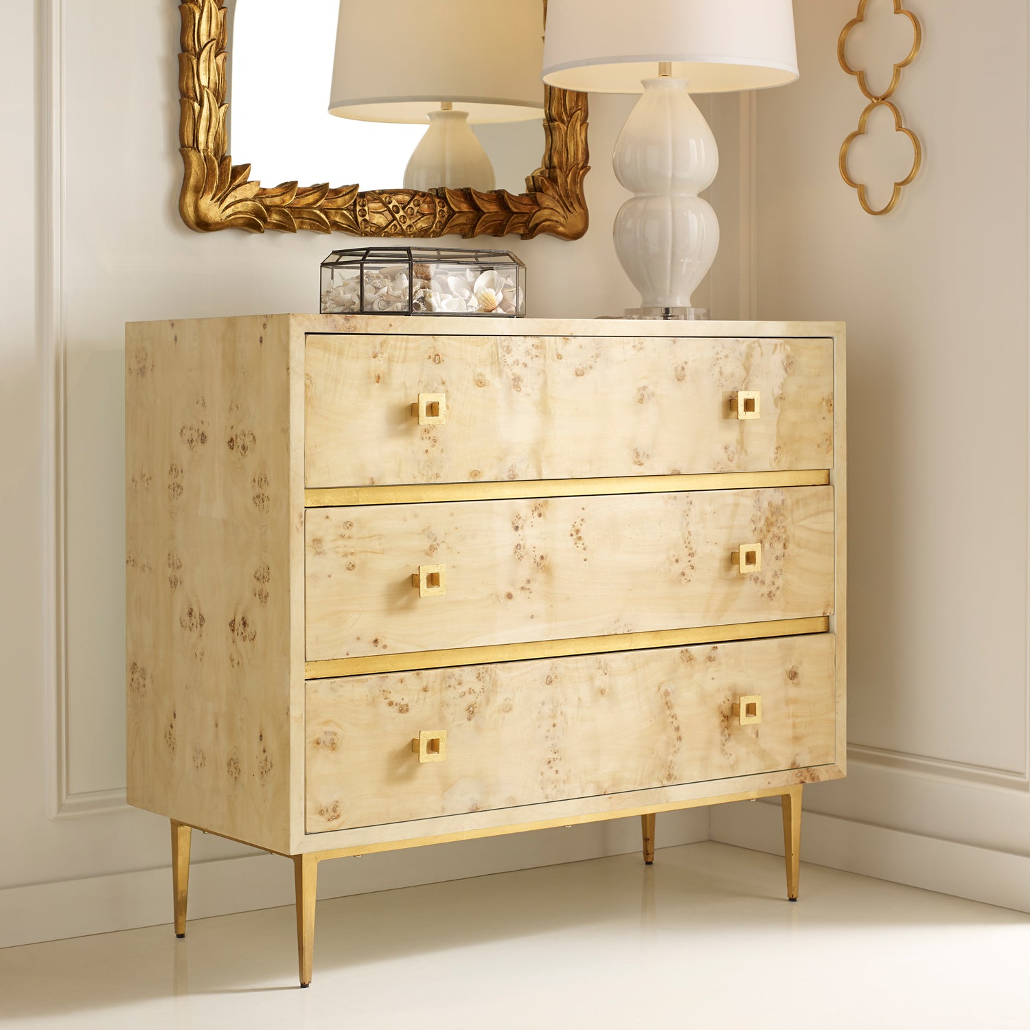 Worlds Away Clear Octagonal Box