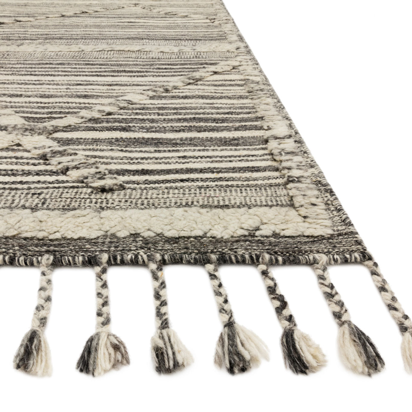 Loloi Iman Ivory/Charcoal Hand Knotted Rug
