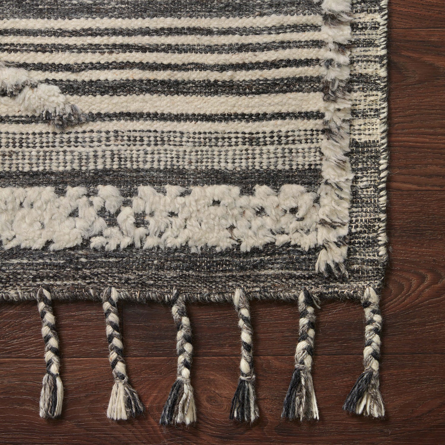Loloi Iman Ivory/Charcoal Hand Knotted Rug