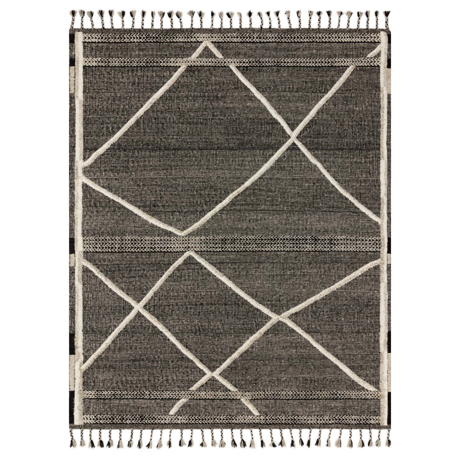 Loloi Iman Beige/Charcoal Hand Knotted Rug