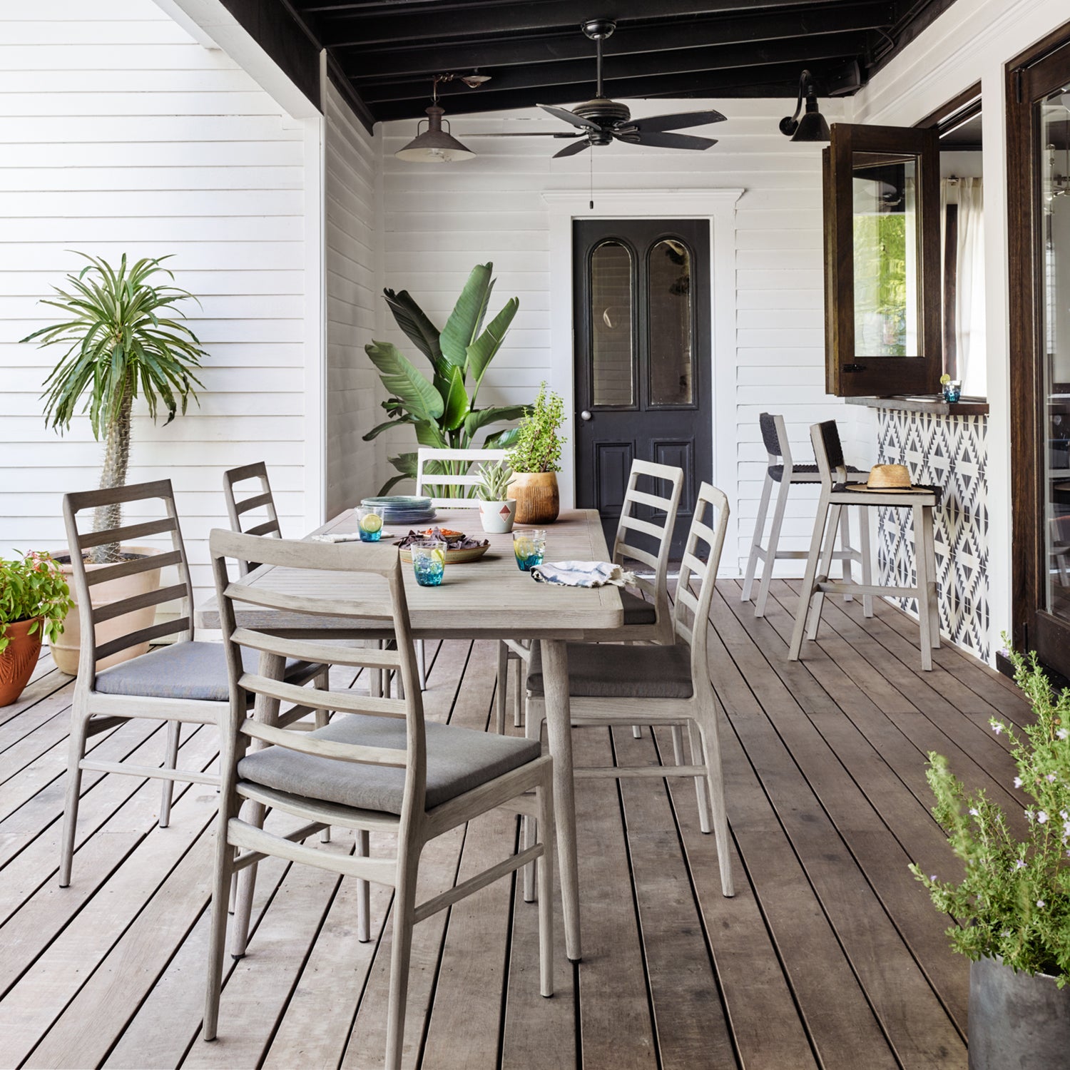 Four Hands Delano Outdoor Bar Stool Set of 2