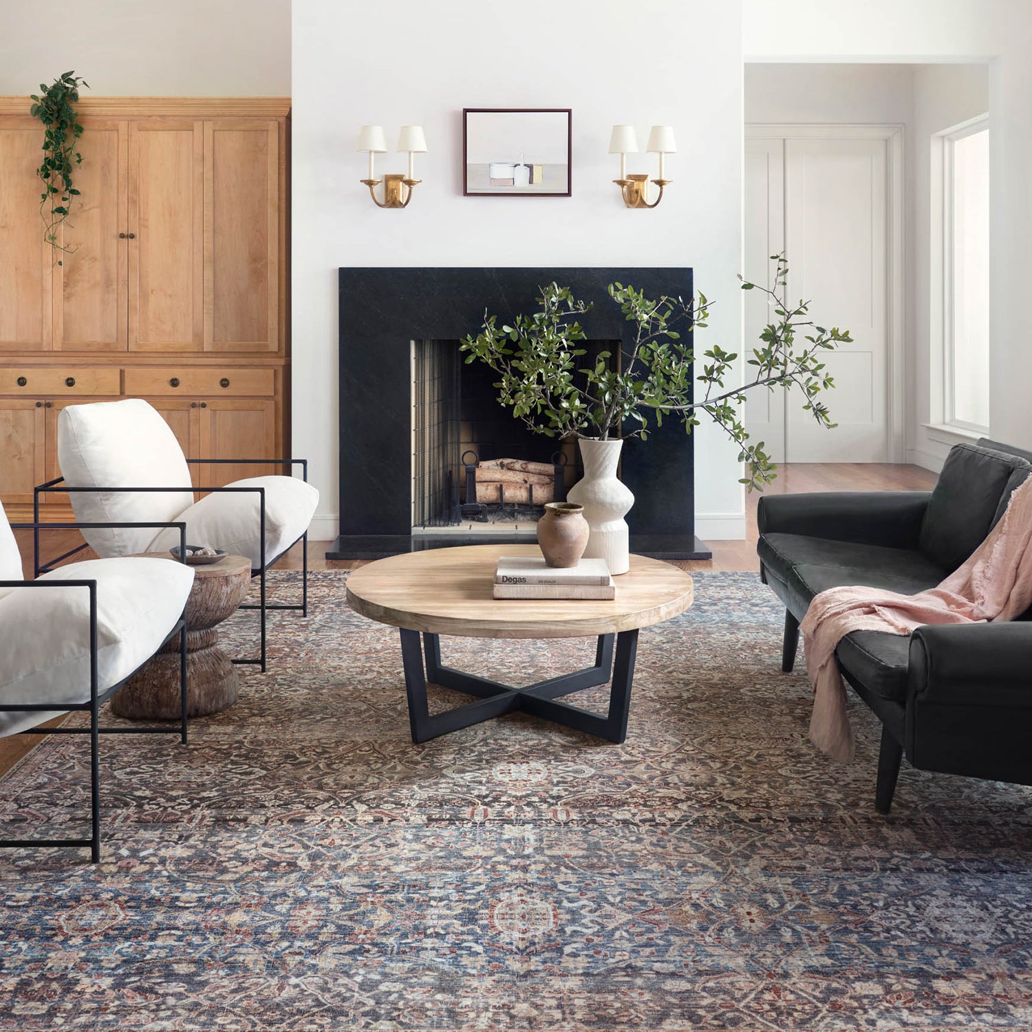 Chris Loves Julia × Loloi Jules Denim/Spice Power Loomed Rug