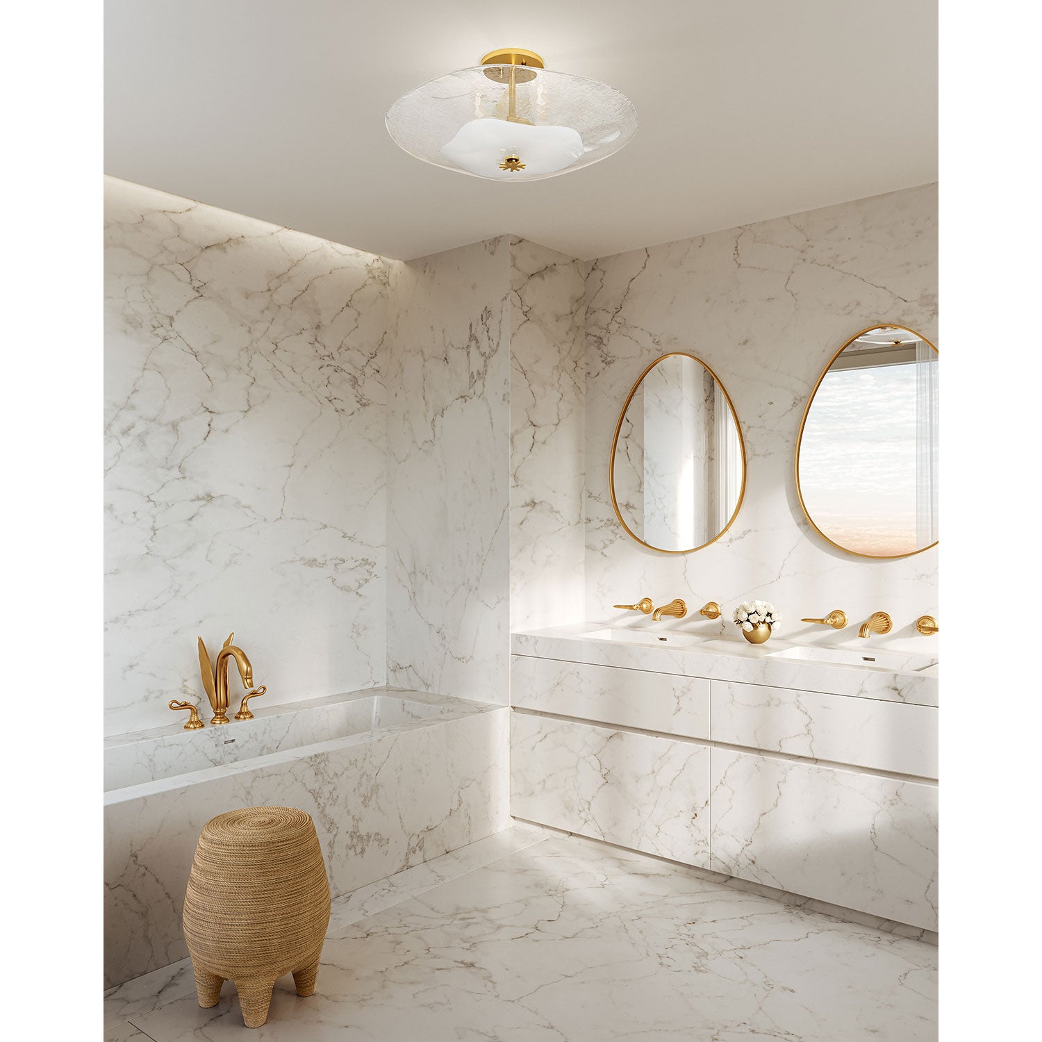 Kelly Behun x Hudson Valley Lighting Lago Flush Ceiling Mount