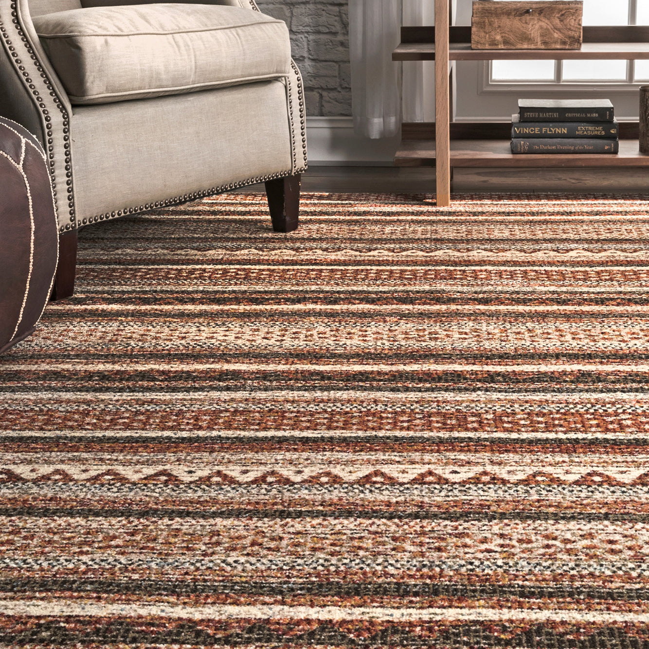 Crow Stripe Machine Made Rug