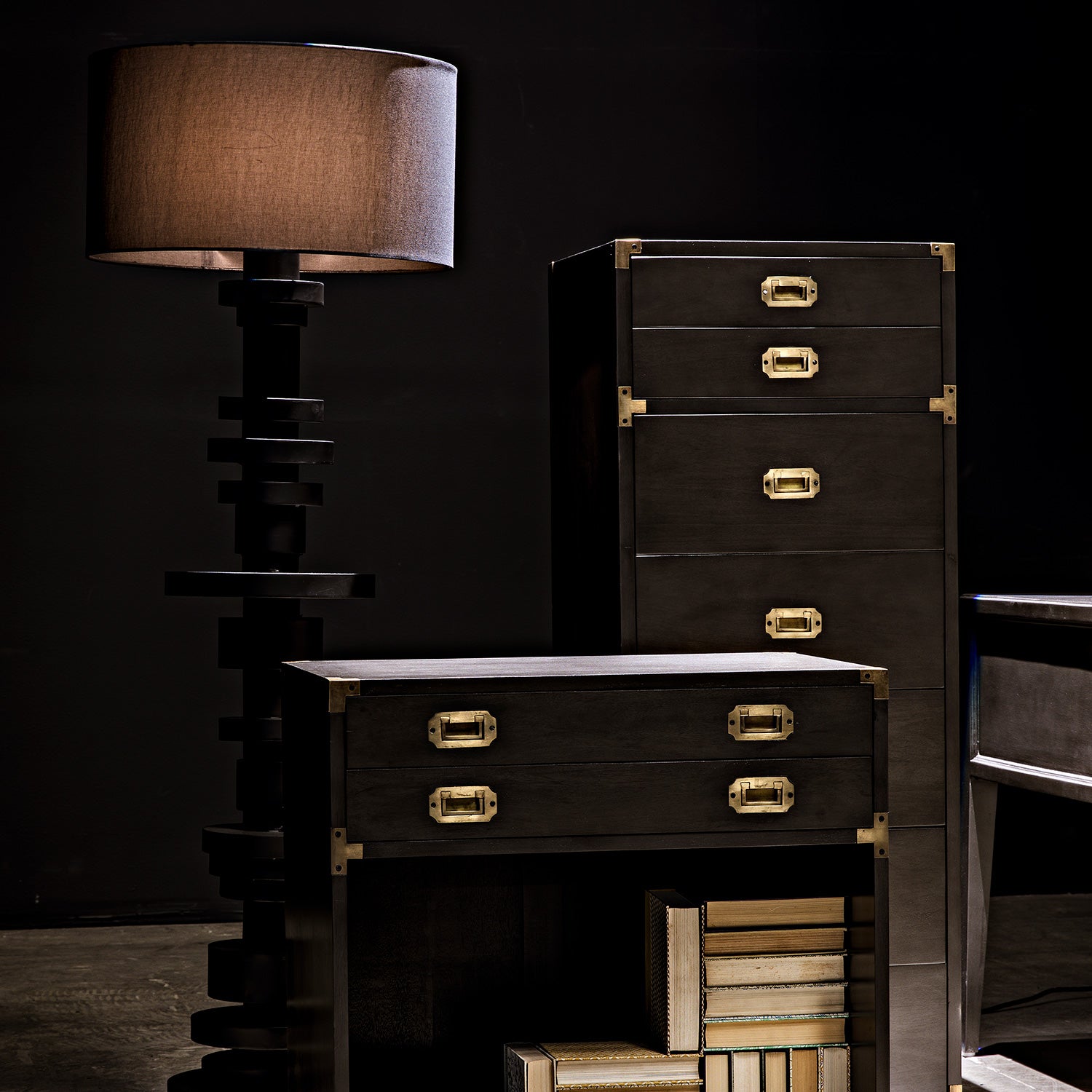 Noir Wilton Floor Lamp With Shade