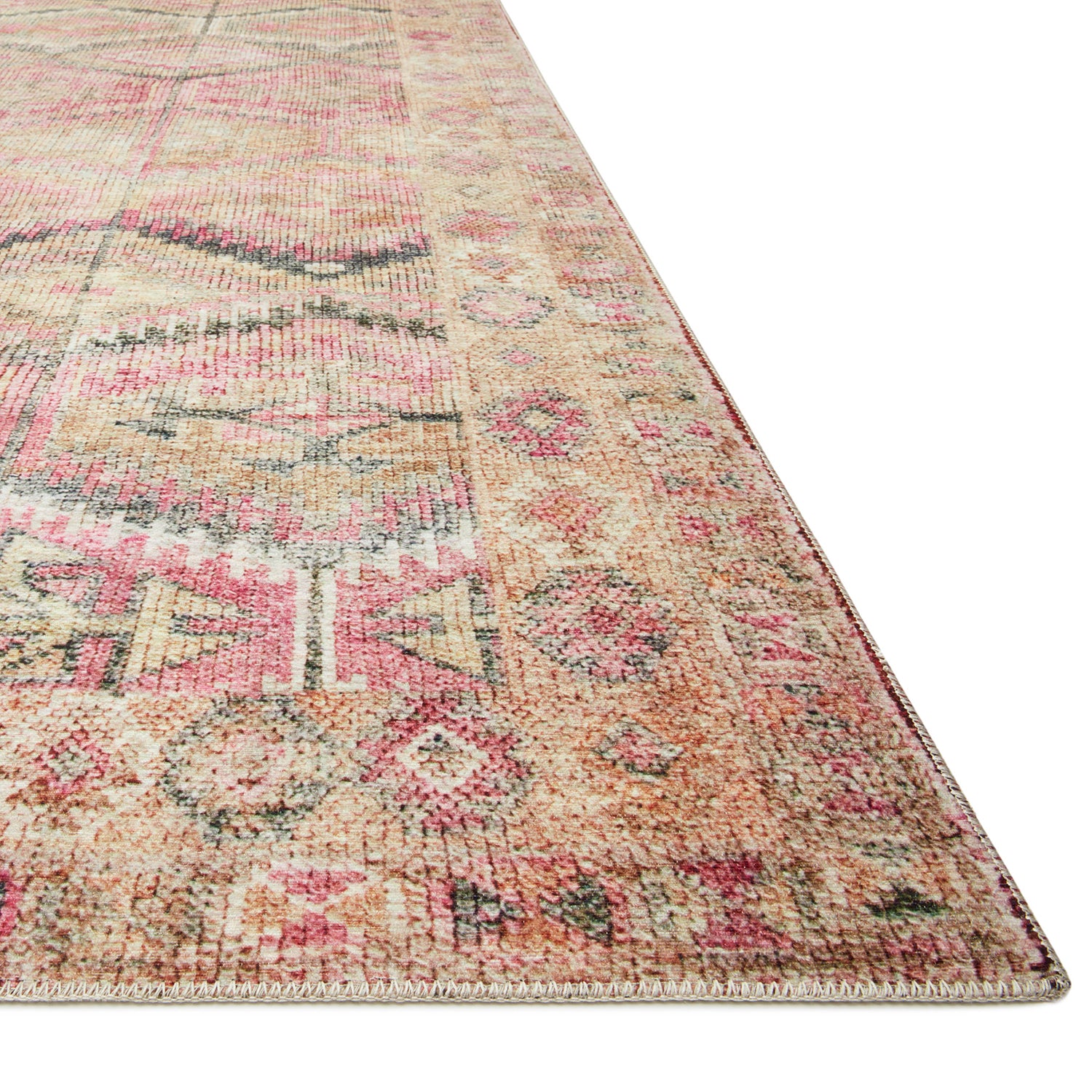 Loloi Layla Pink/Lagoon Power Loomed Rug