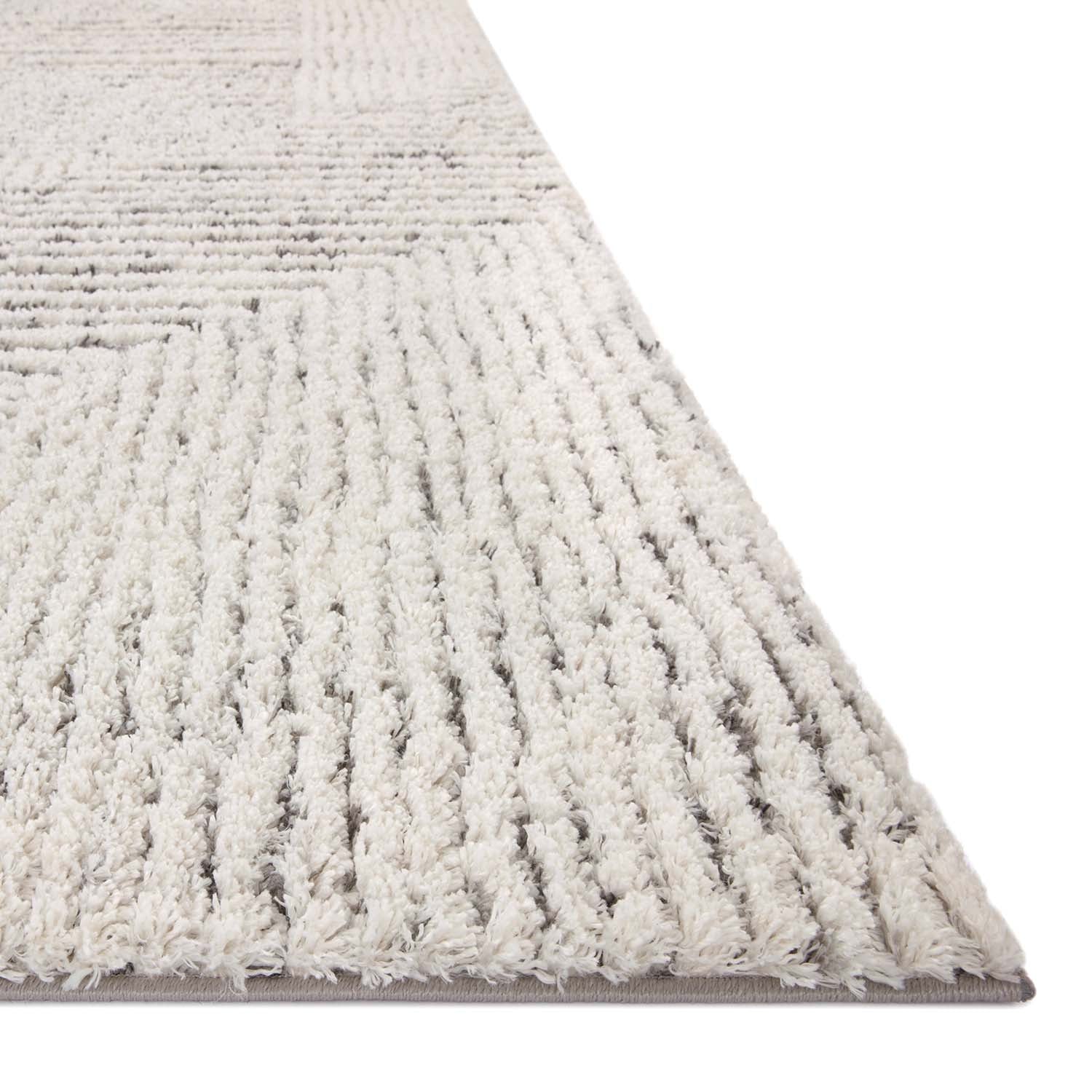 Loloi Levitt Shag Ivory/Gray Power Loomed Rug