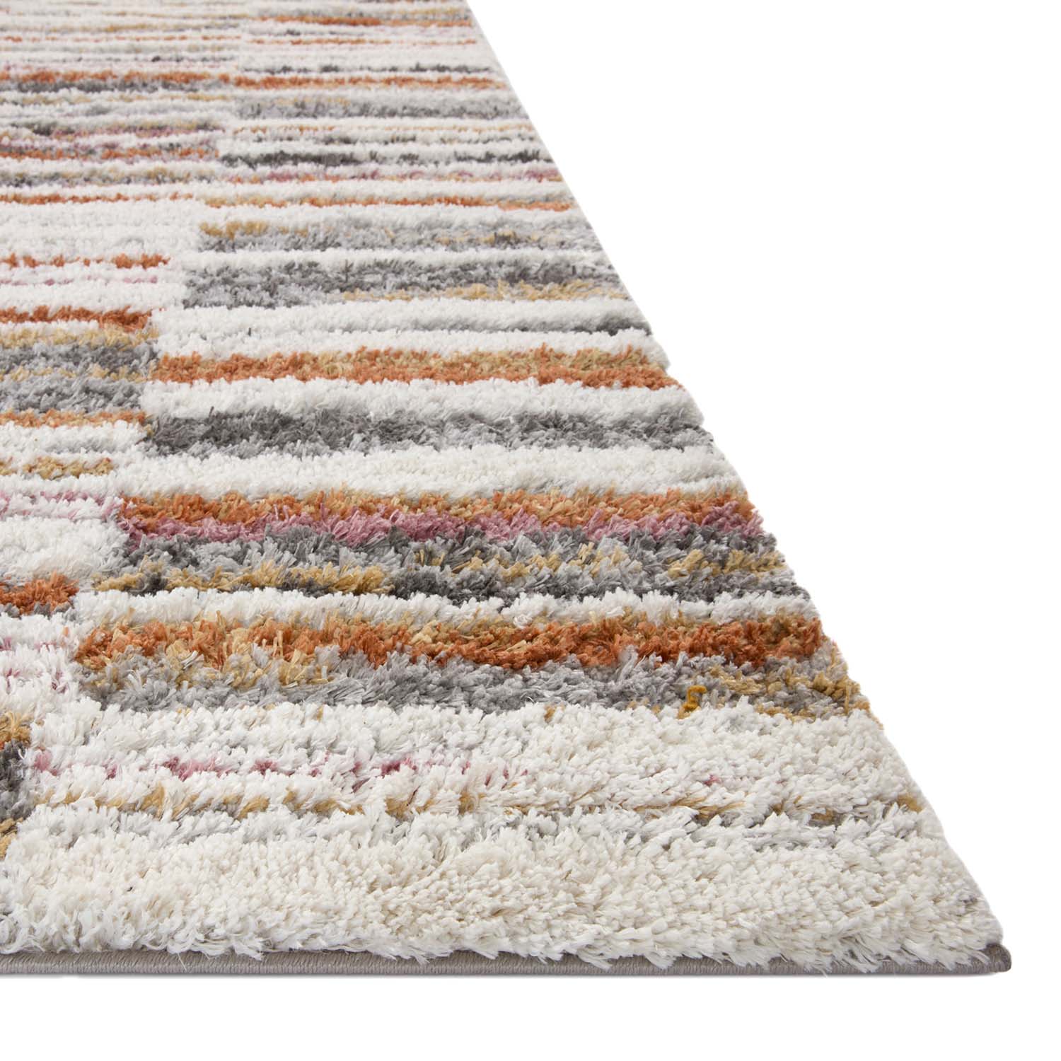 Loloi Levitt Shag Ivory/Sunset Power Loomed Rug