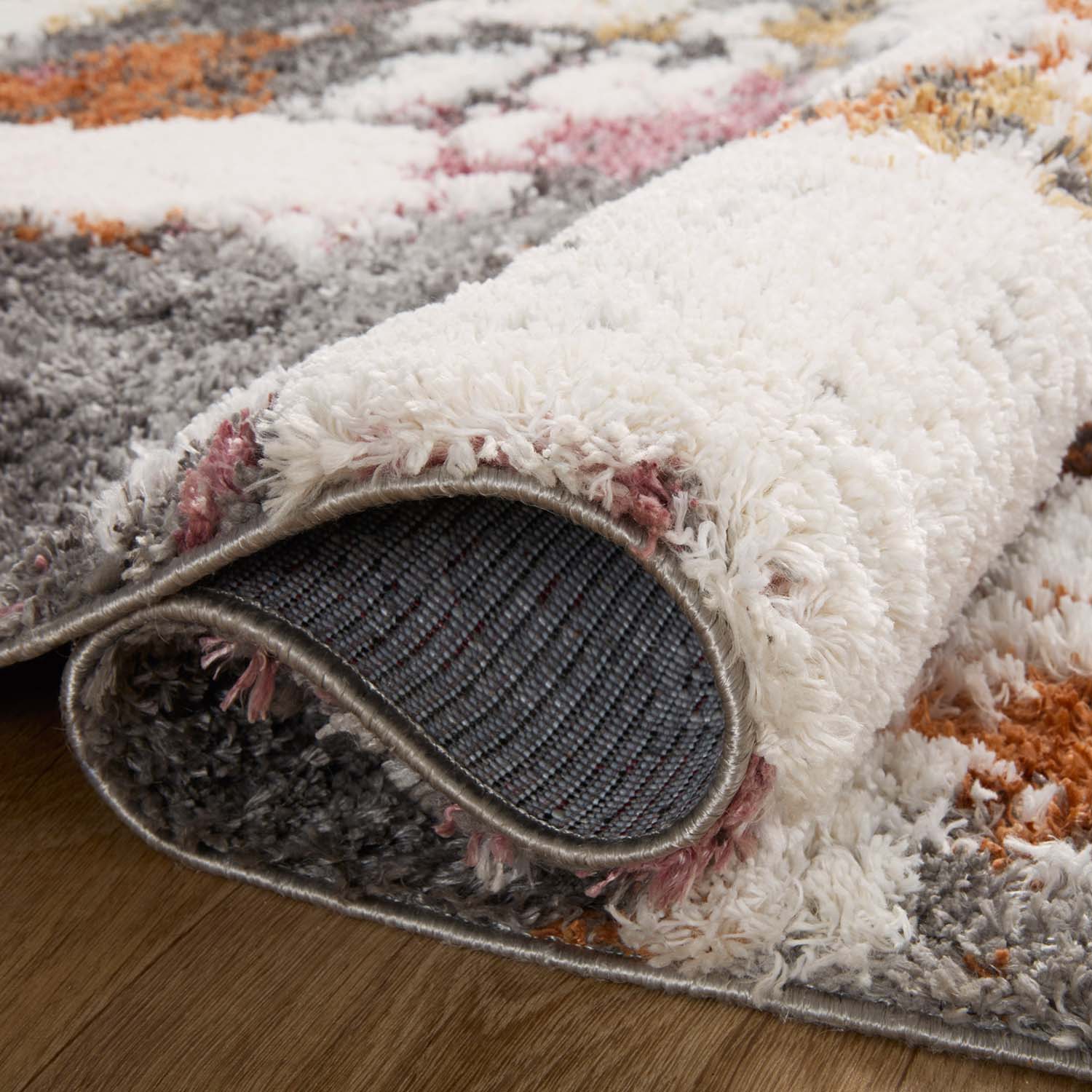 Loloi Levitt Shag Gray/Multi Power Loomed Rug