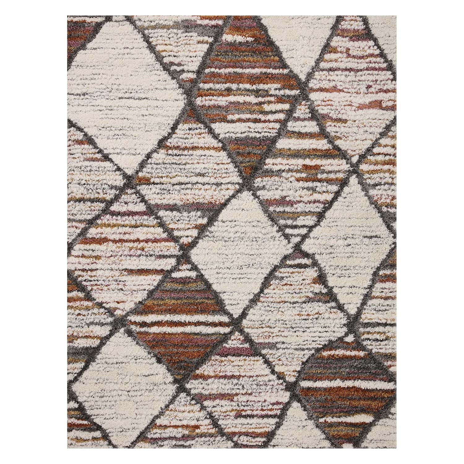 Loloi Levitt Shag Ivory/Fiesta Power Loomed Rug