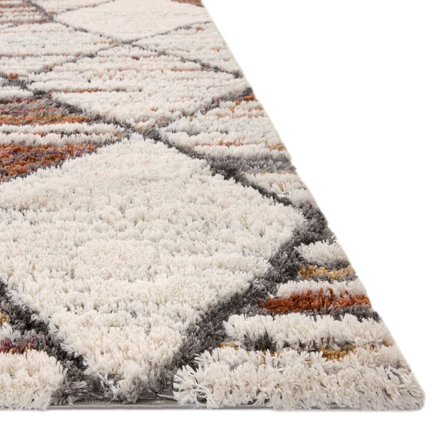 Loloi Levitt Shag Ivory/Fiesta Power Loomed Rug