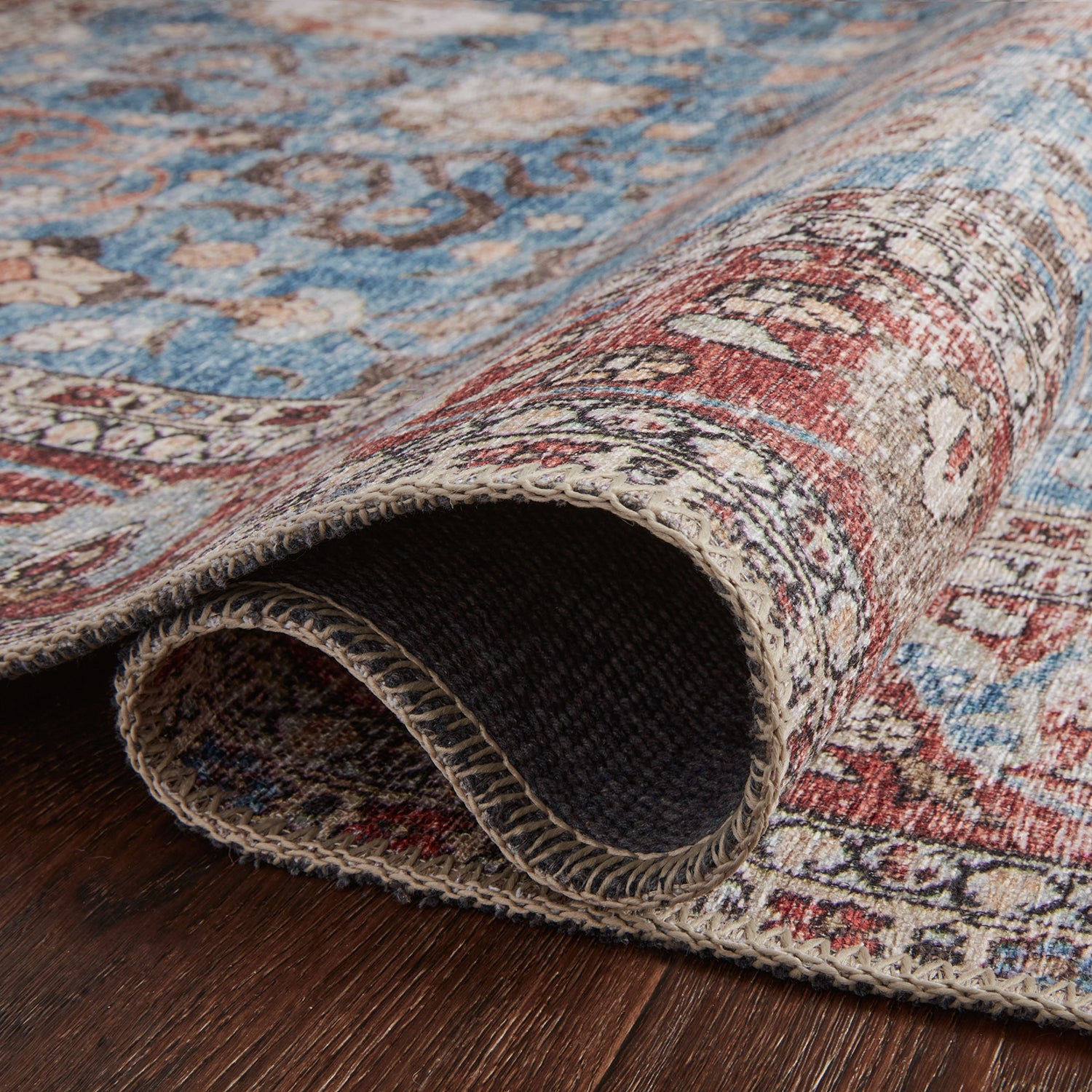 Loloi Loren Blue/Brick Power Loomed Rug