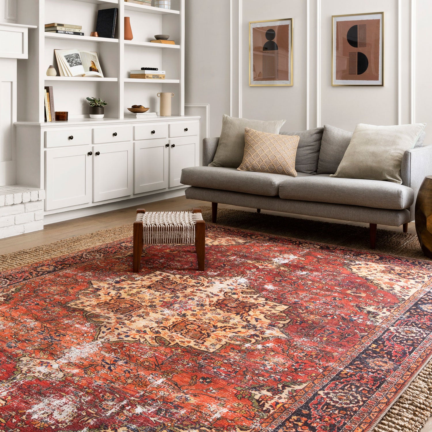 Loloi Loren Red/Navy Power Loomed Rug