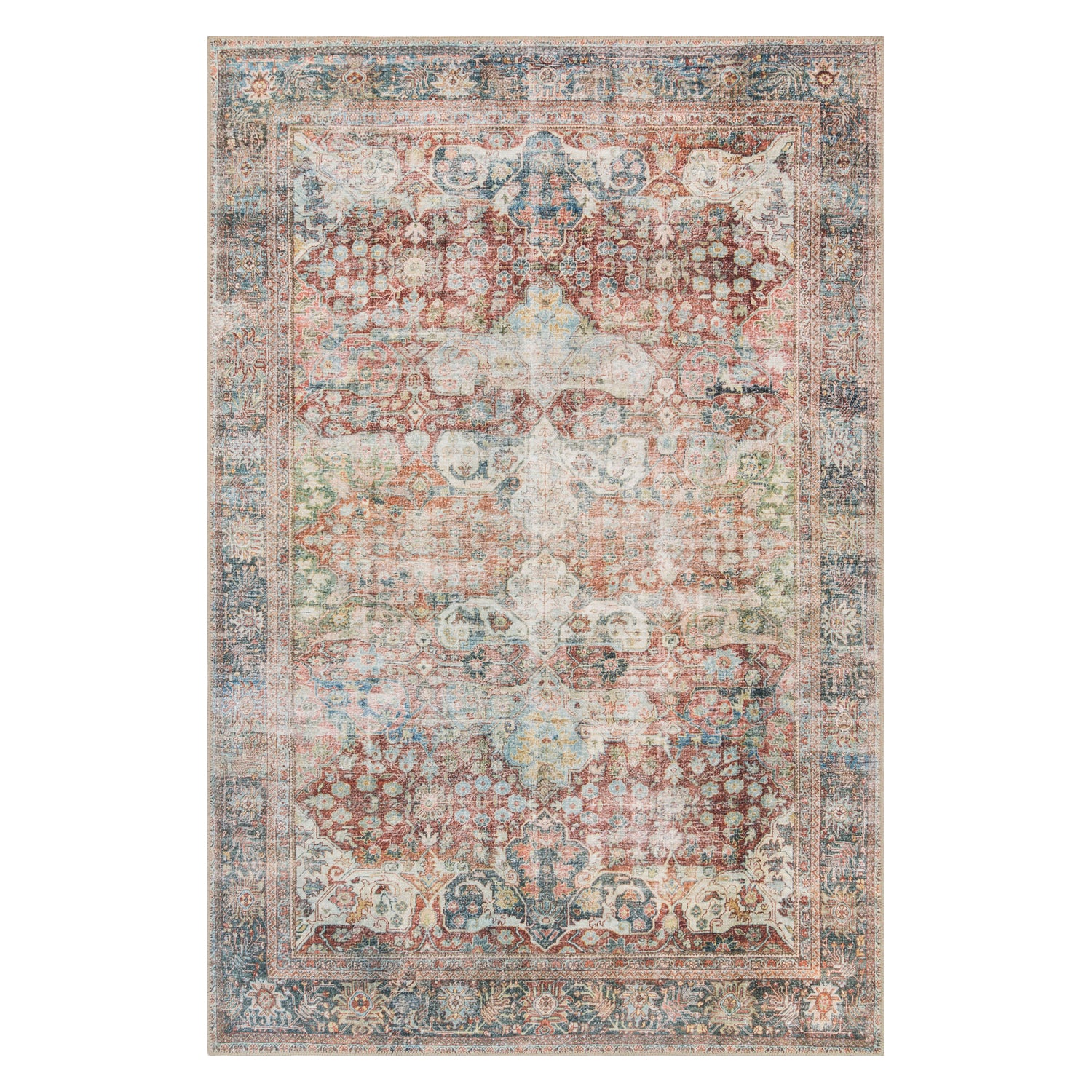 Loloi Loren Brick/Multi Power Loomed Rug