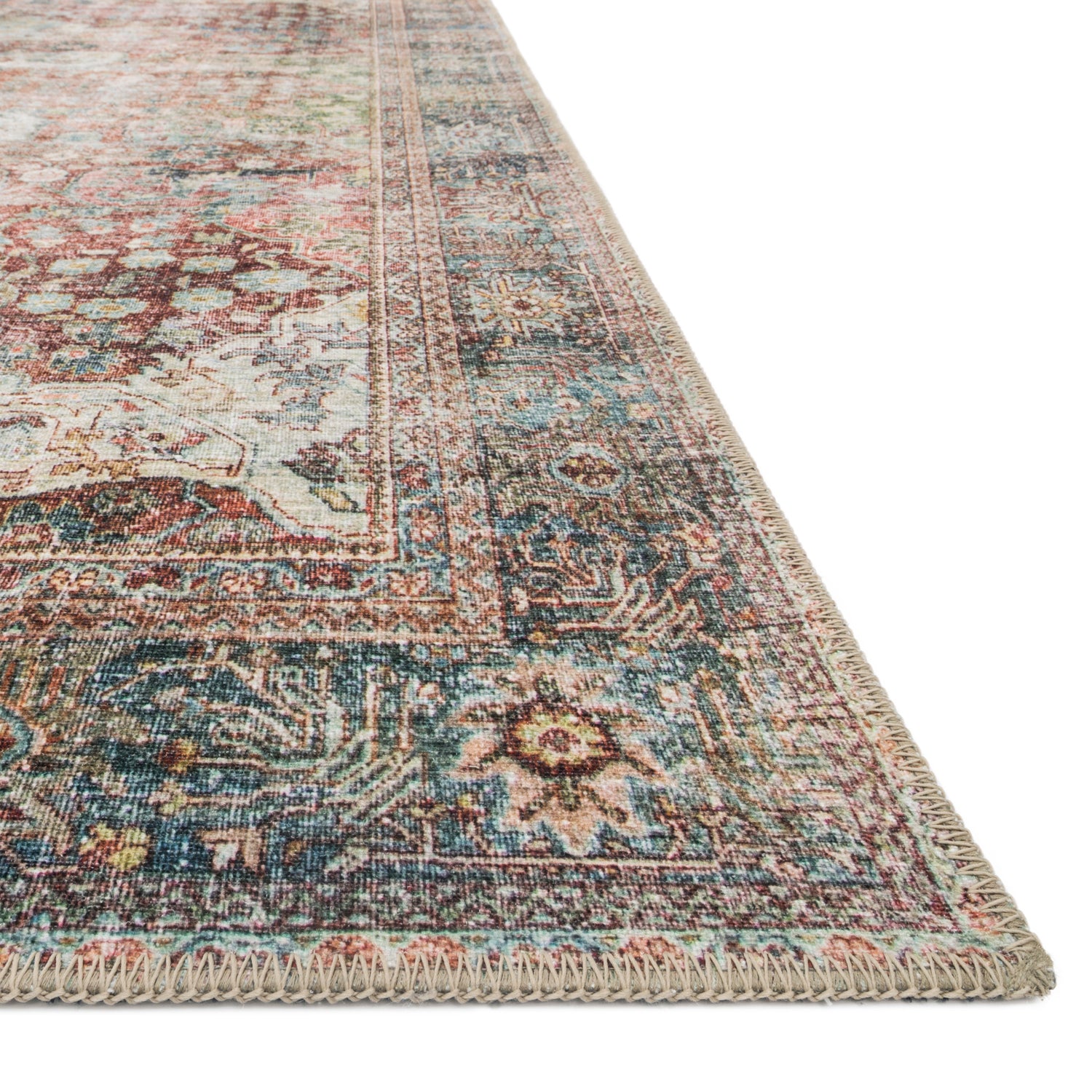 Loloi Loren Brick/Multi Power Loomed Rug