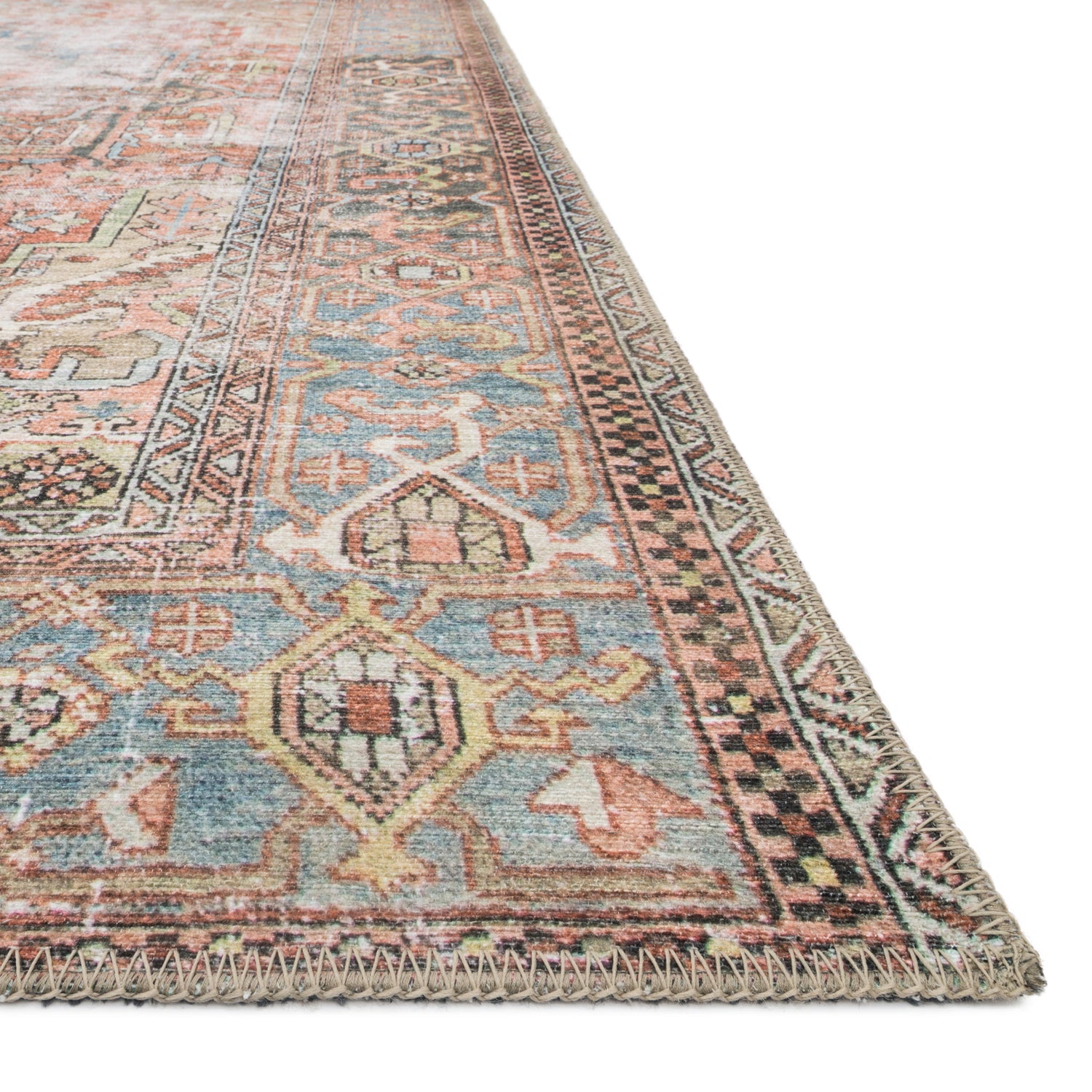 Loloi Loren Terracotta/Sky Power Loomed Rug