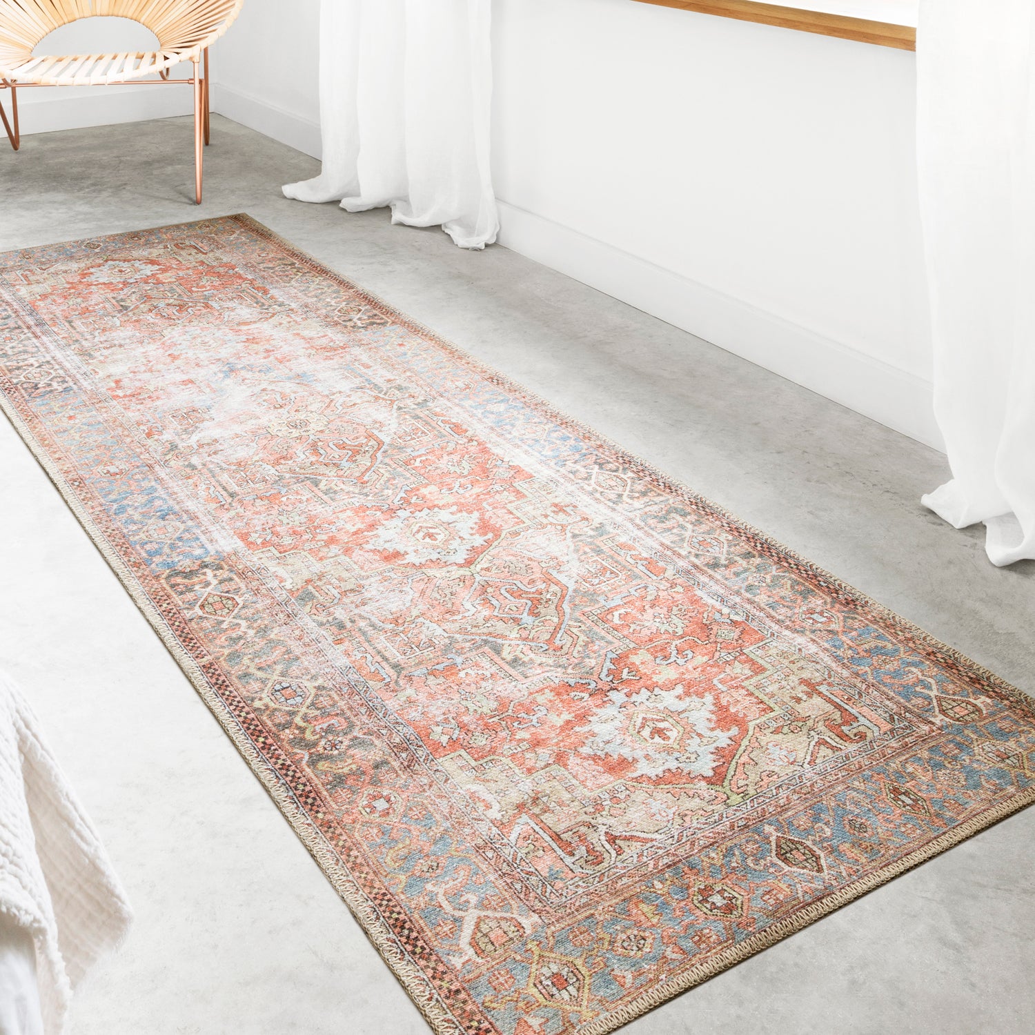 Loloi Loren Terracotta/Sky Power Loomed Rug