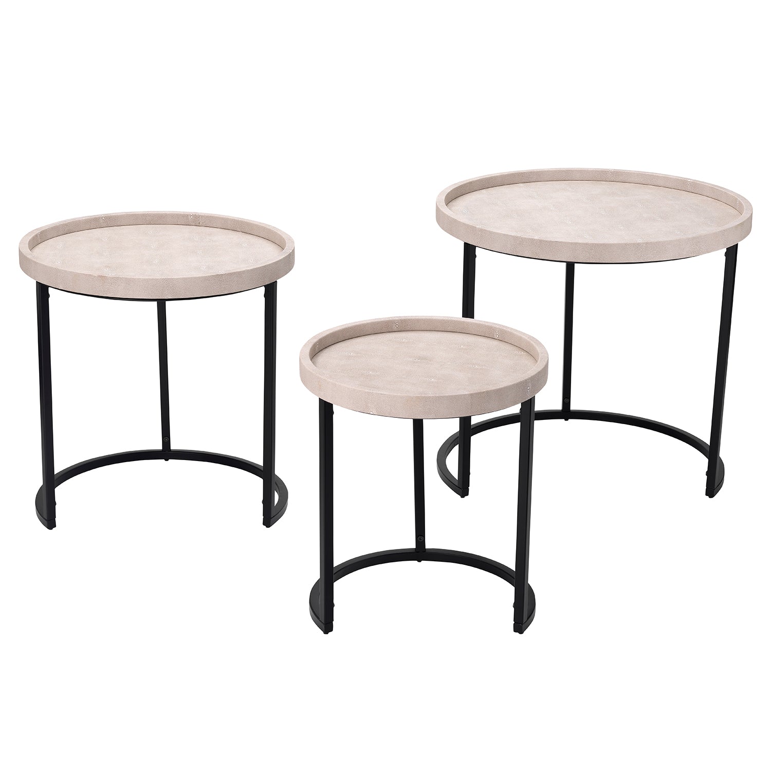 Lifestyle by Jamie Young Binx Shagreen Nesting Side Table Set of 3