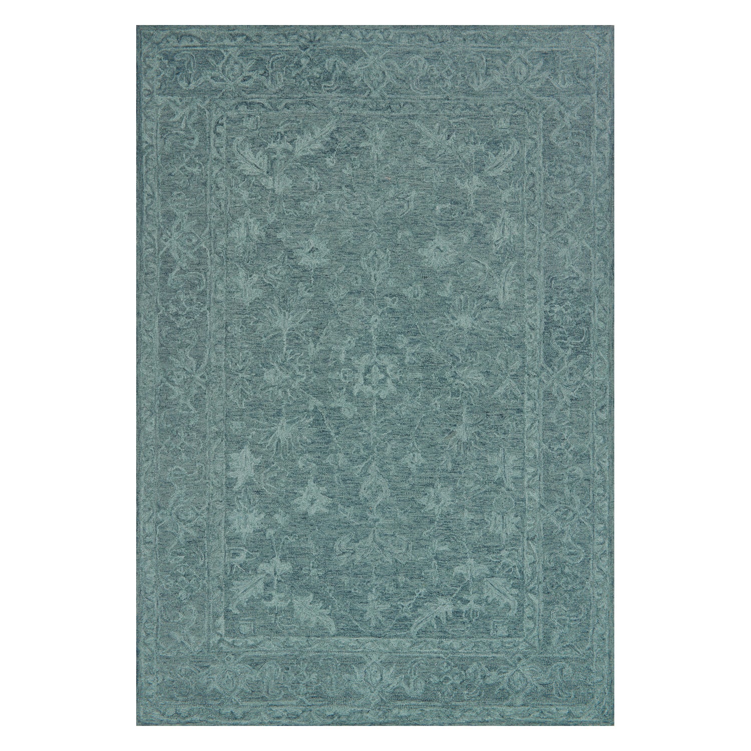 Loloi Lyle Teal Hooked Rug