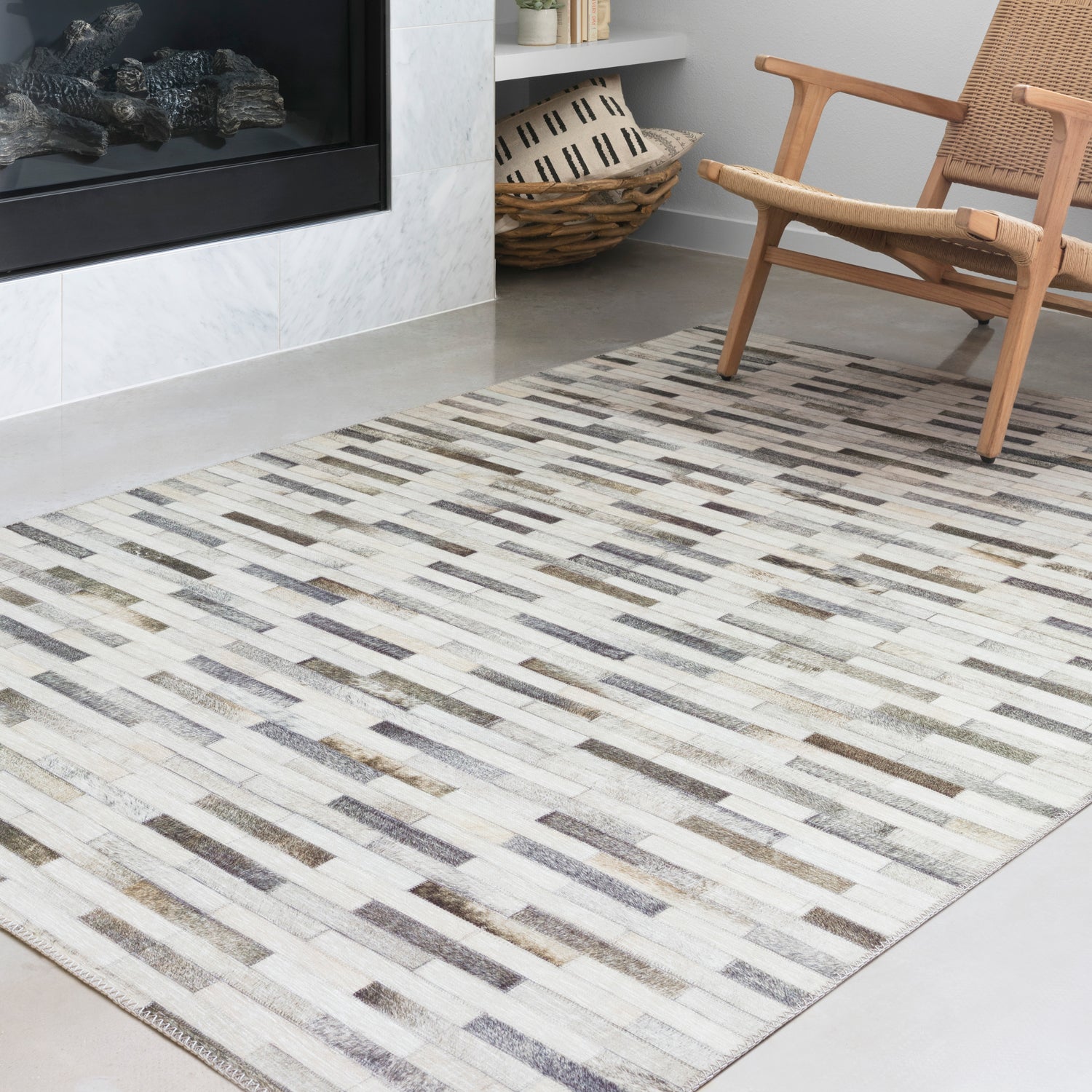 Loloi Maddox Ivory/Gray Power Loomed Rug