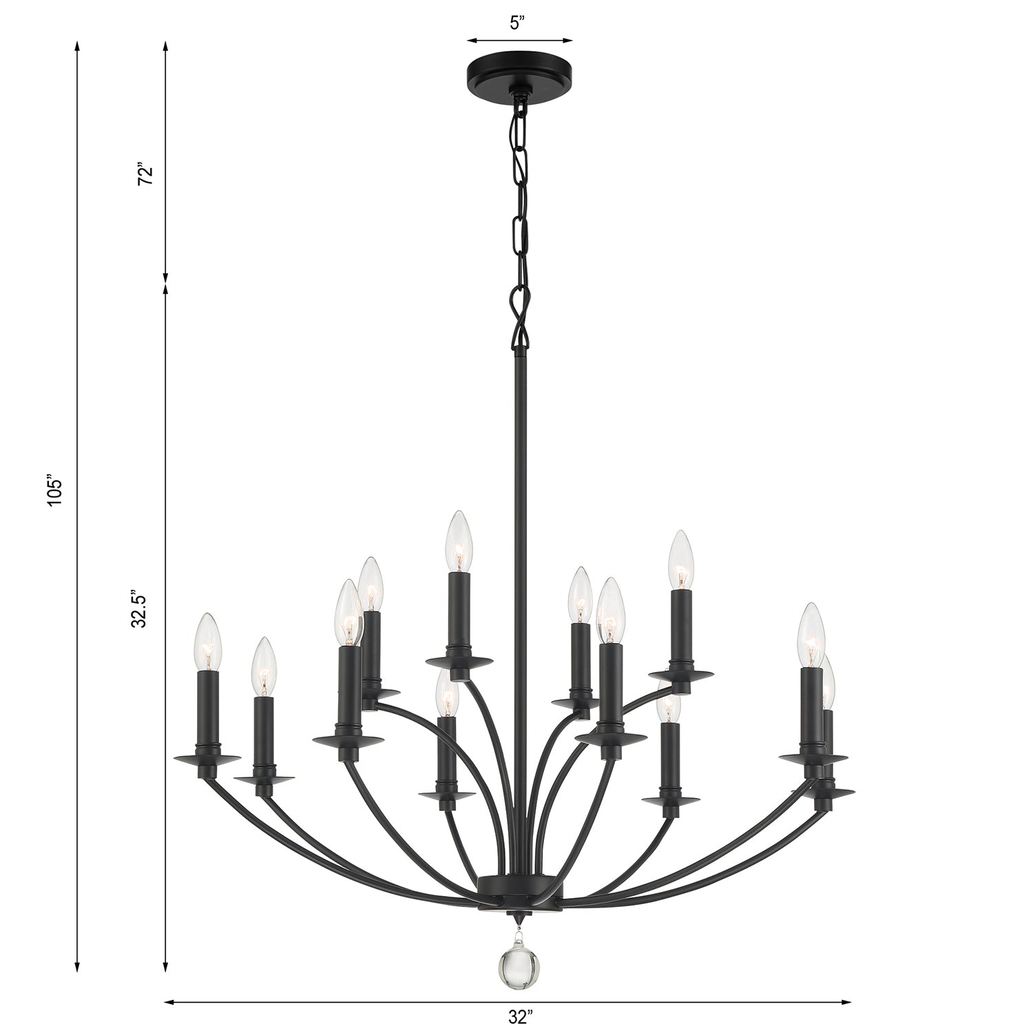 Crystorama Mila 12-Light Chandelier