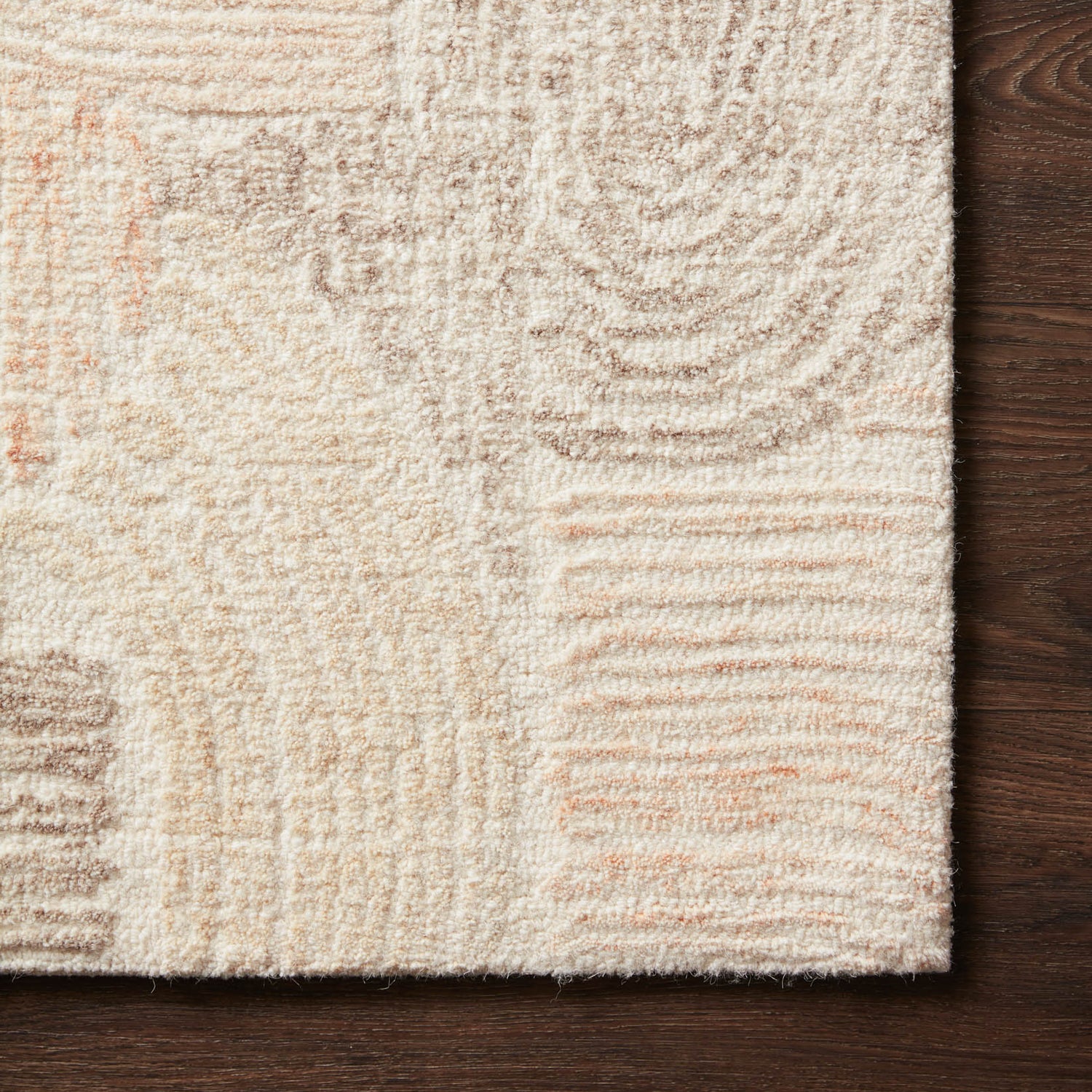 Loloi Milo Peach/Pebble Hand Tufted Rug