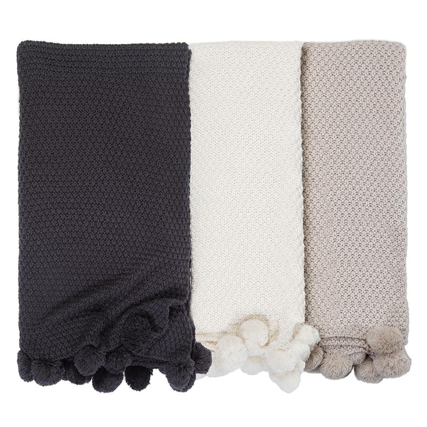 Pom Pom at Home Riley Throw Blanket Final Sale Paynes Gray
