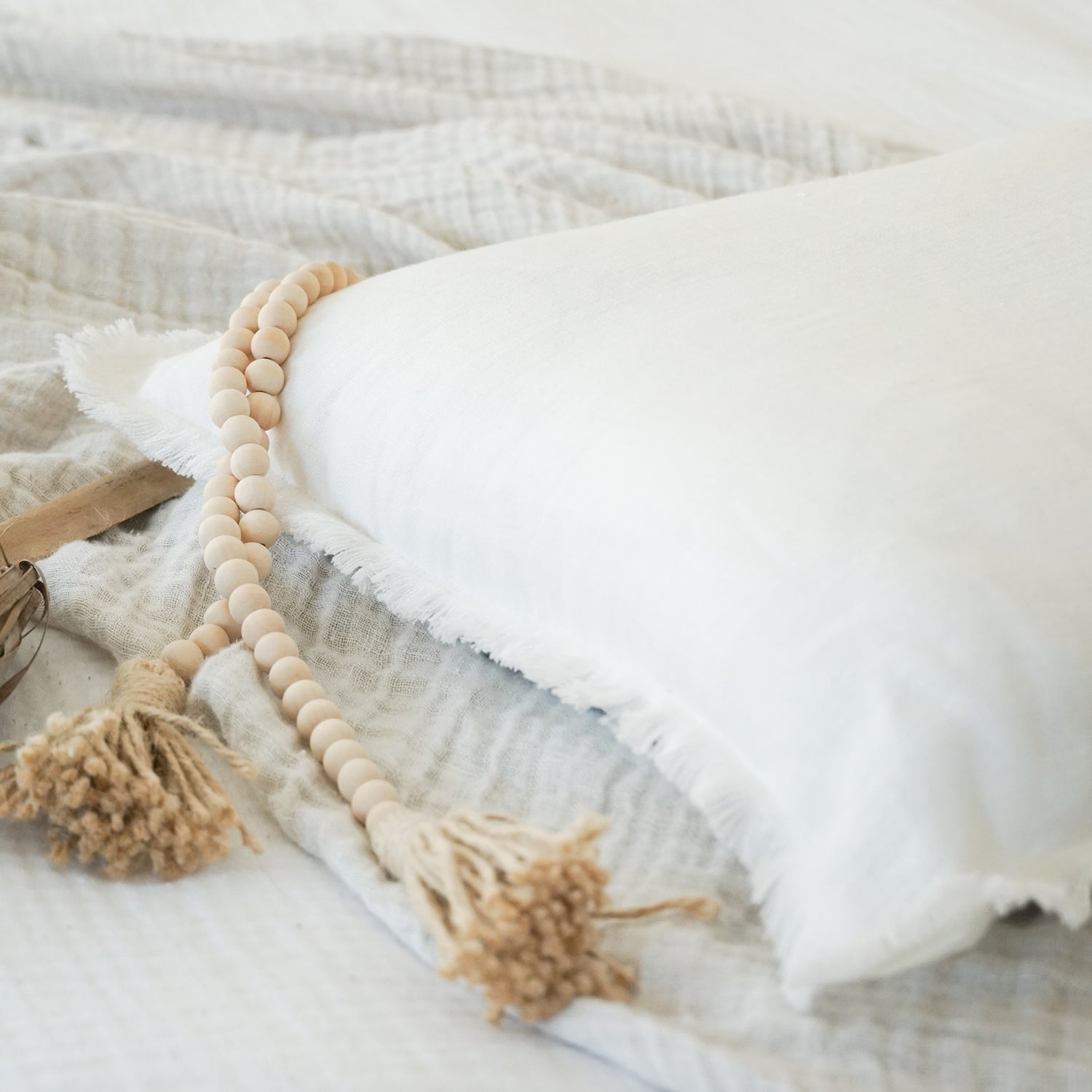 Anaya So Soft Bright White Linen Throw Pillow