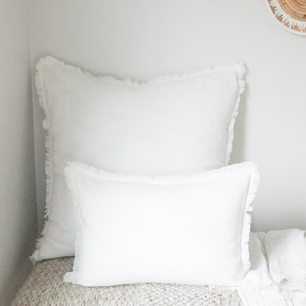 Anaya So Soft Bright White Linen Throw Pillow