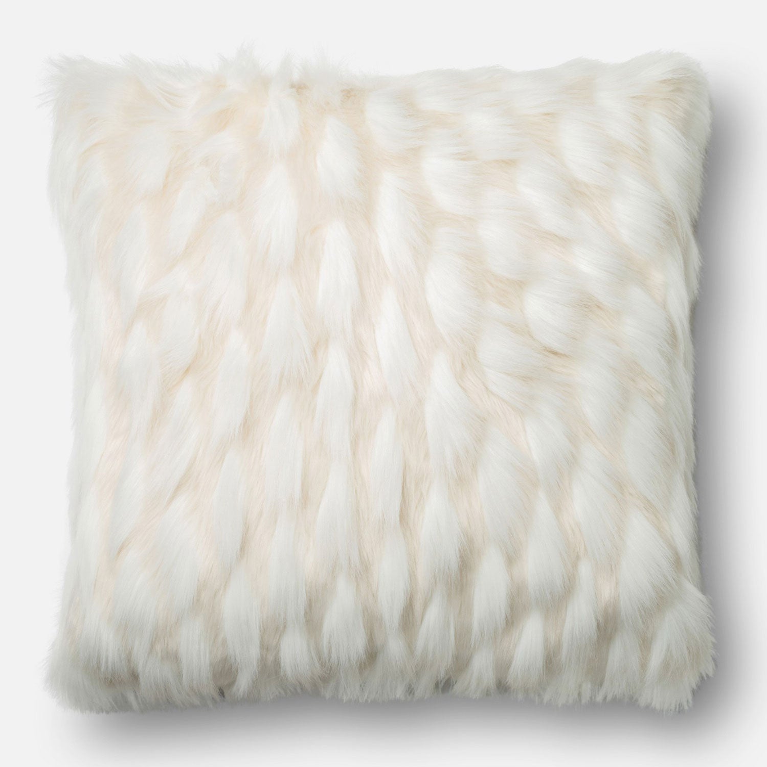 Loloi Faux Fur White Throw Pillow Set of 2