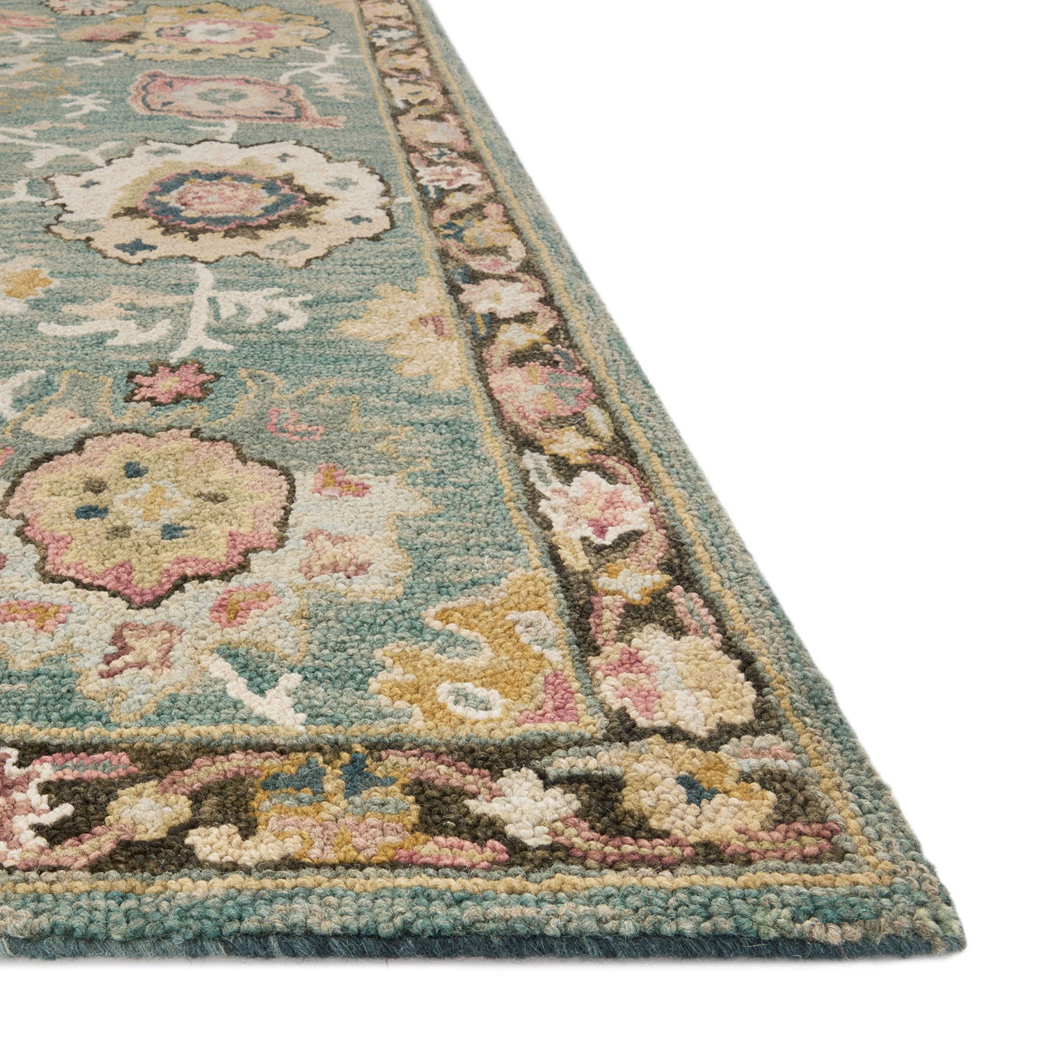 Loloi Padma Teal/Multi Hooked Rug