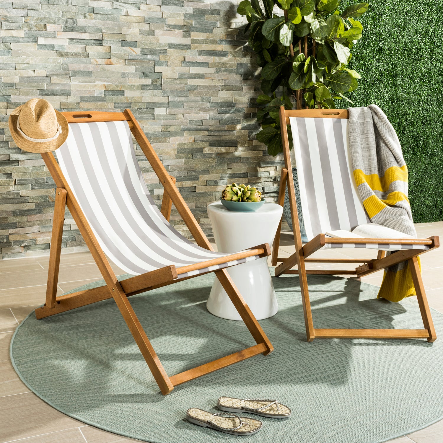 Perdido Outdoor Foldable Sling Chair Set of 2