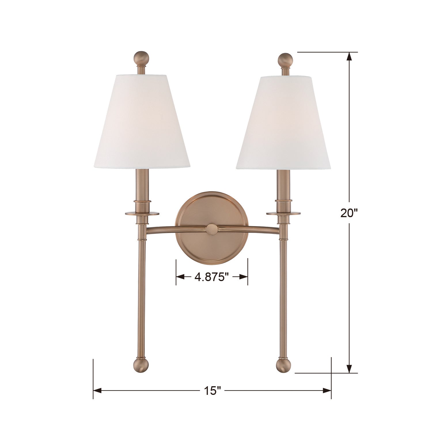 Crystorama Riverdale 2-Light Wall Sconce