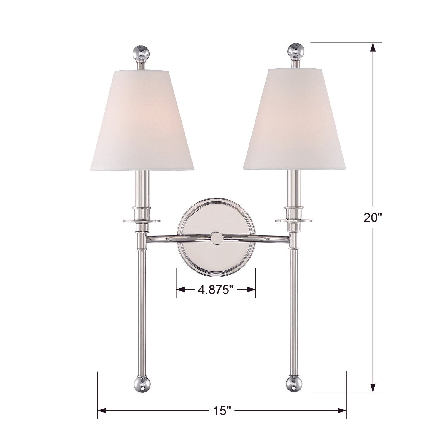 Crystorama Riverdale 2-Light Wall Sconce