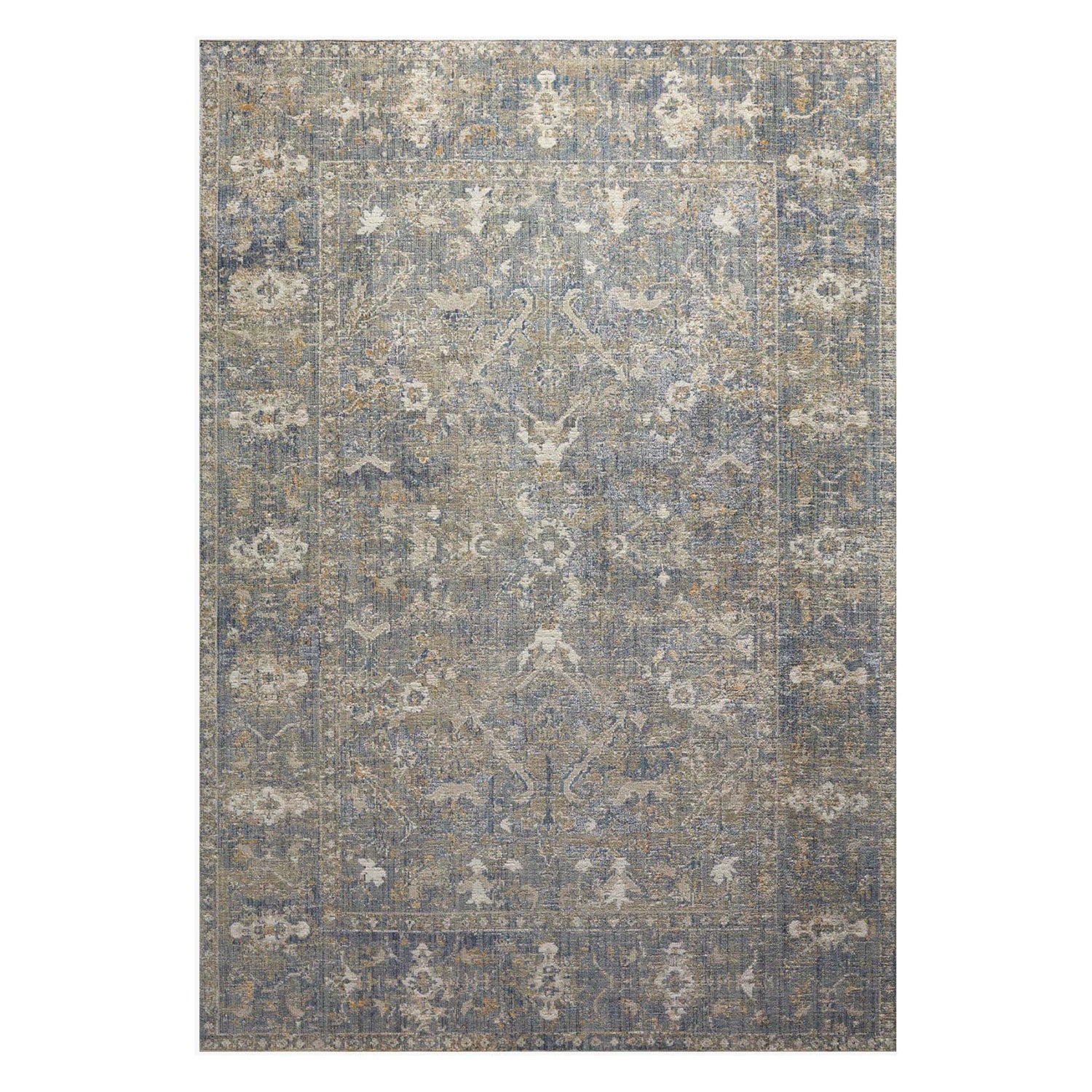 Chris Loves Julia × Loloi Rosemarie Sand/Lagoon Power Loomed Rug