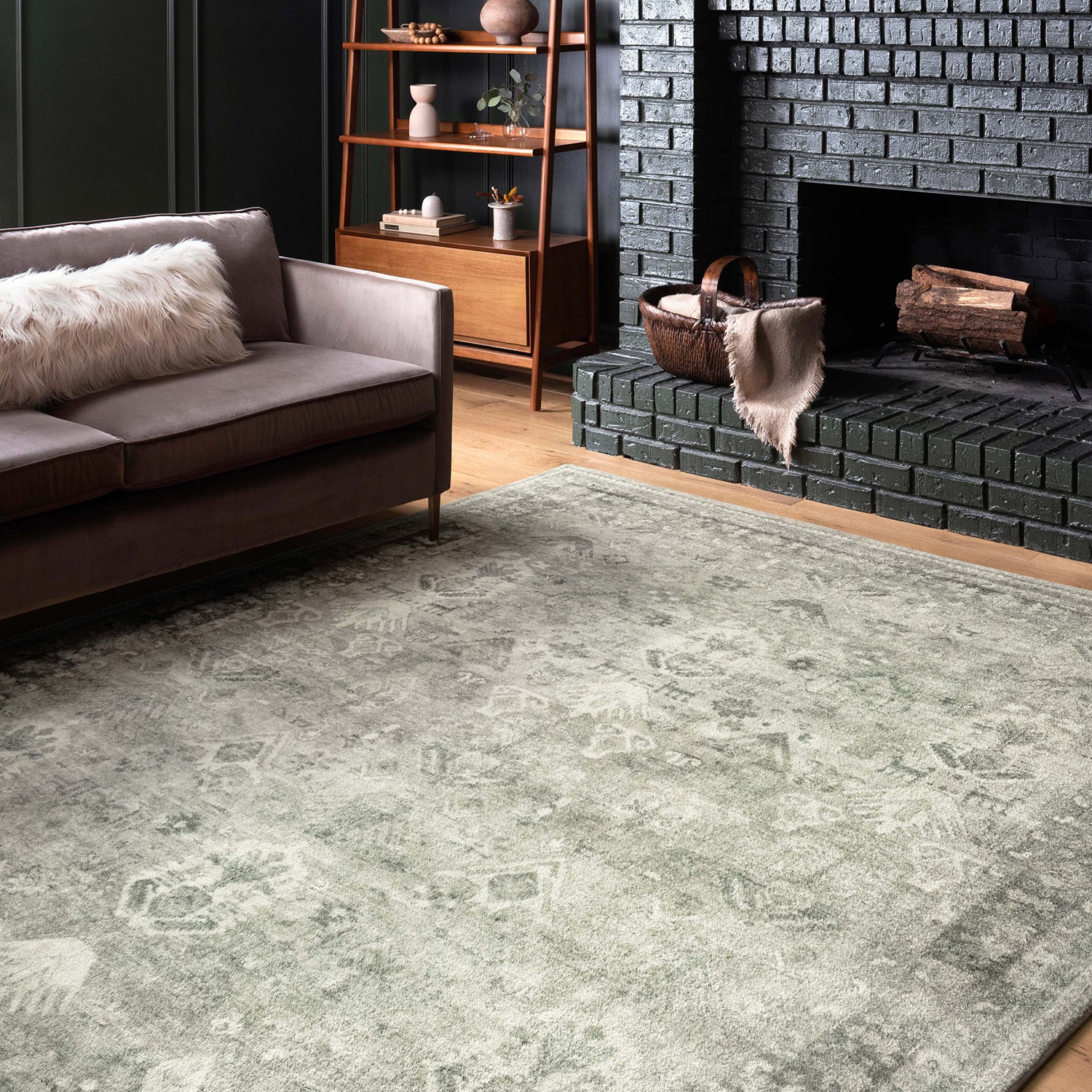 Loloi Rosette Steel/Graphite Power Loomed Rug