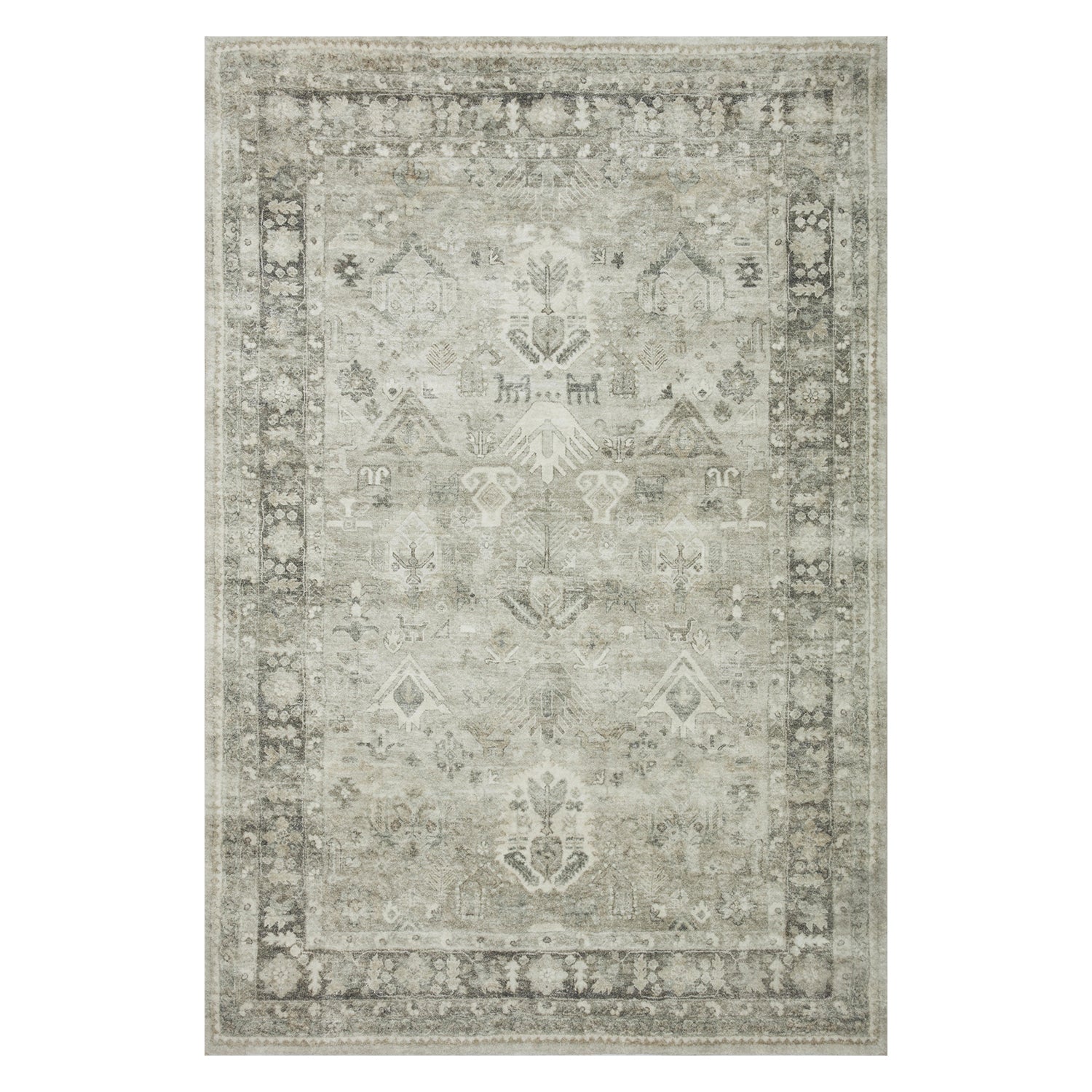 Loloi Rosette Steel/Graphite Power Loomed Rug