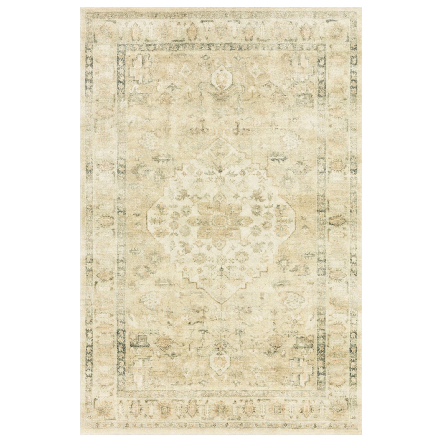 Loloi Rosette Sand/Ivory Power Loomed Rug
