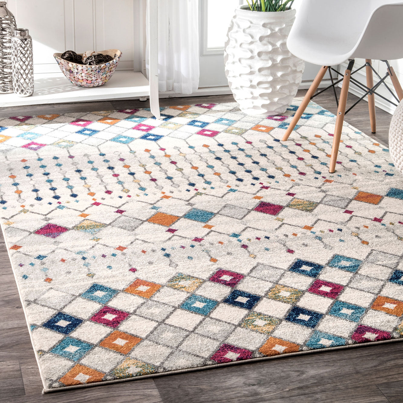 Acoma Machine Made Rug - Paynes Gray